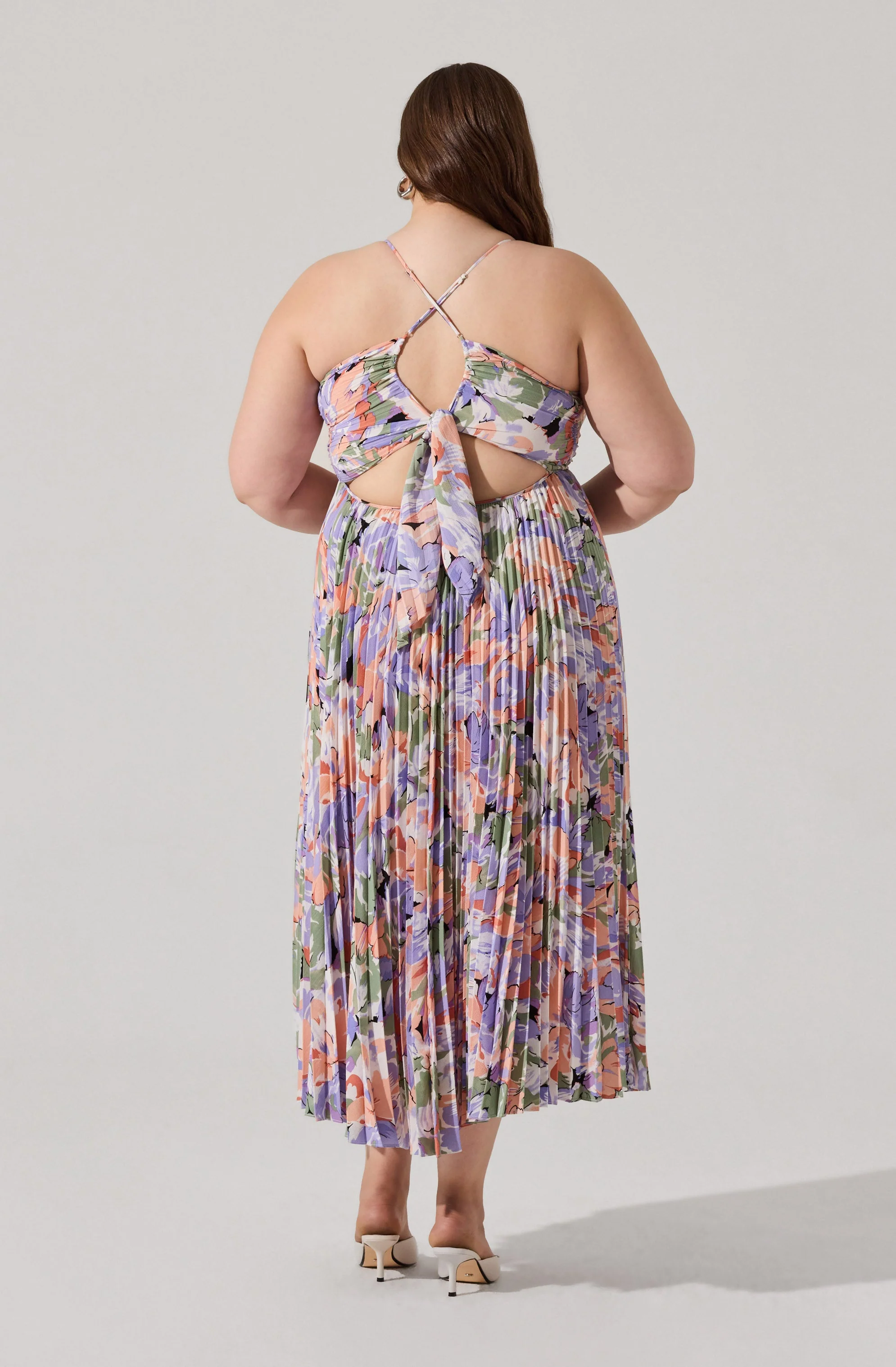 Blythe Floral Plisse Midi Dress - Image 136