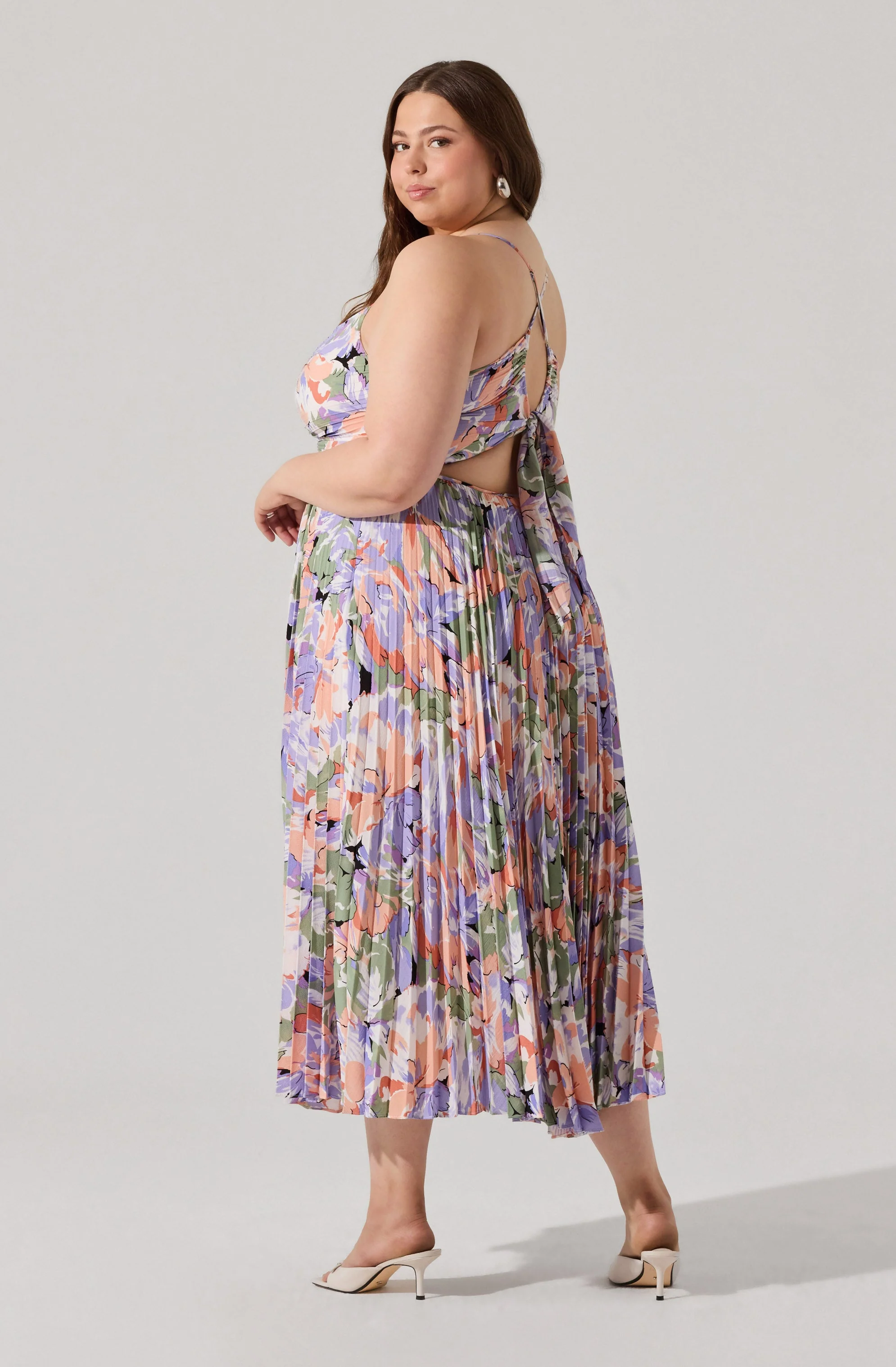 Blythe Floral Plisse Midi Dress - Image 137
