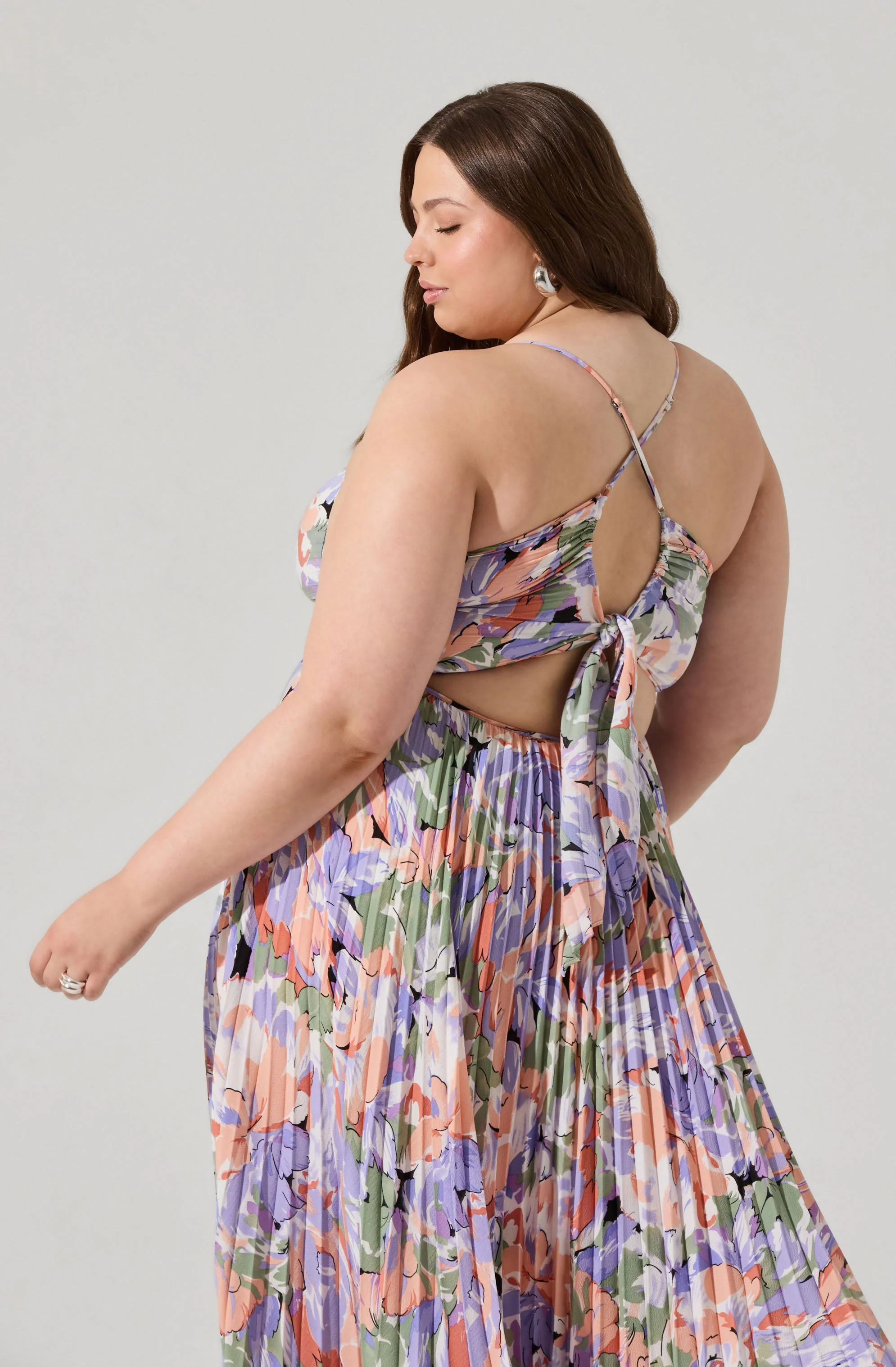 Blythe Floral Plisse Midi Dress - Image 138