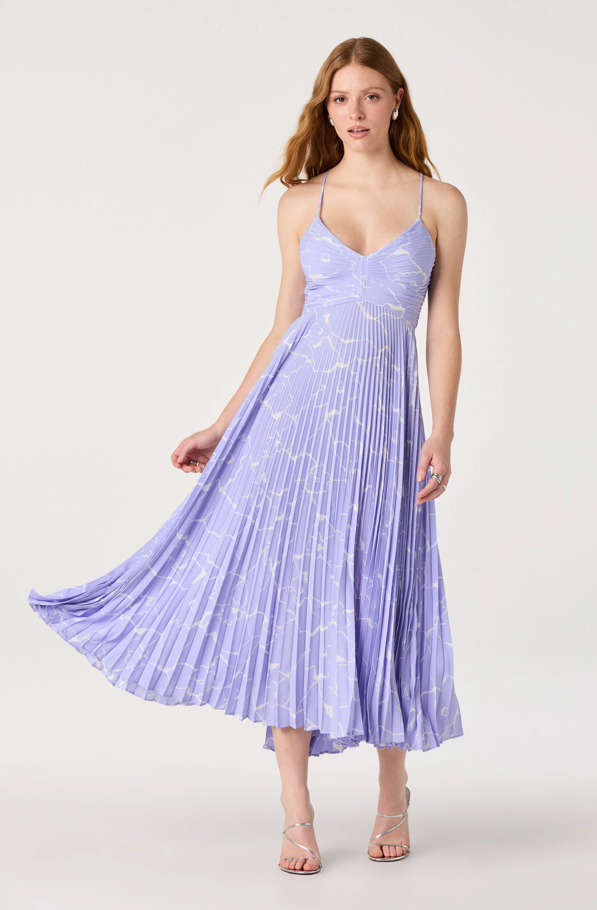 Blythe Floral Plisse Midi Dress - Image 14