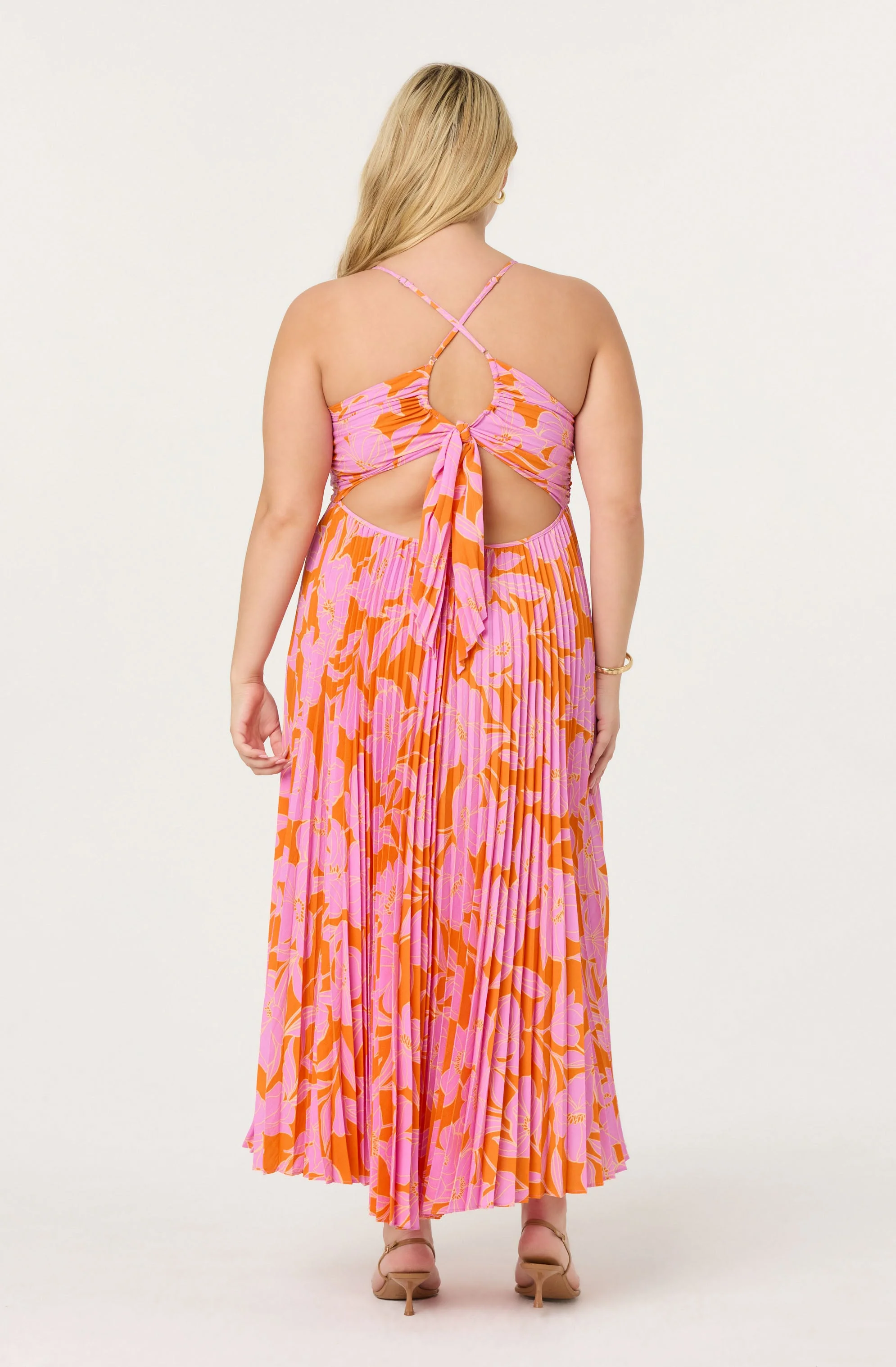 Blythe Floral Plisse Midi Dress - Image 140