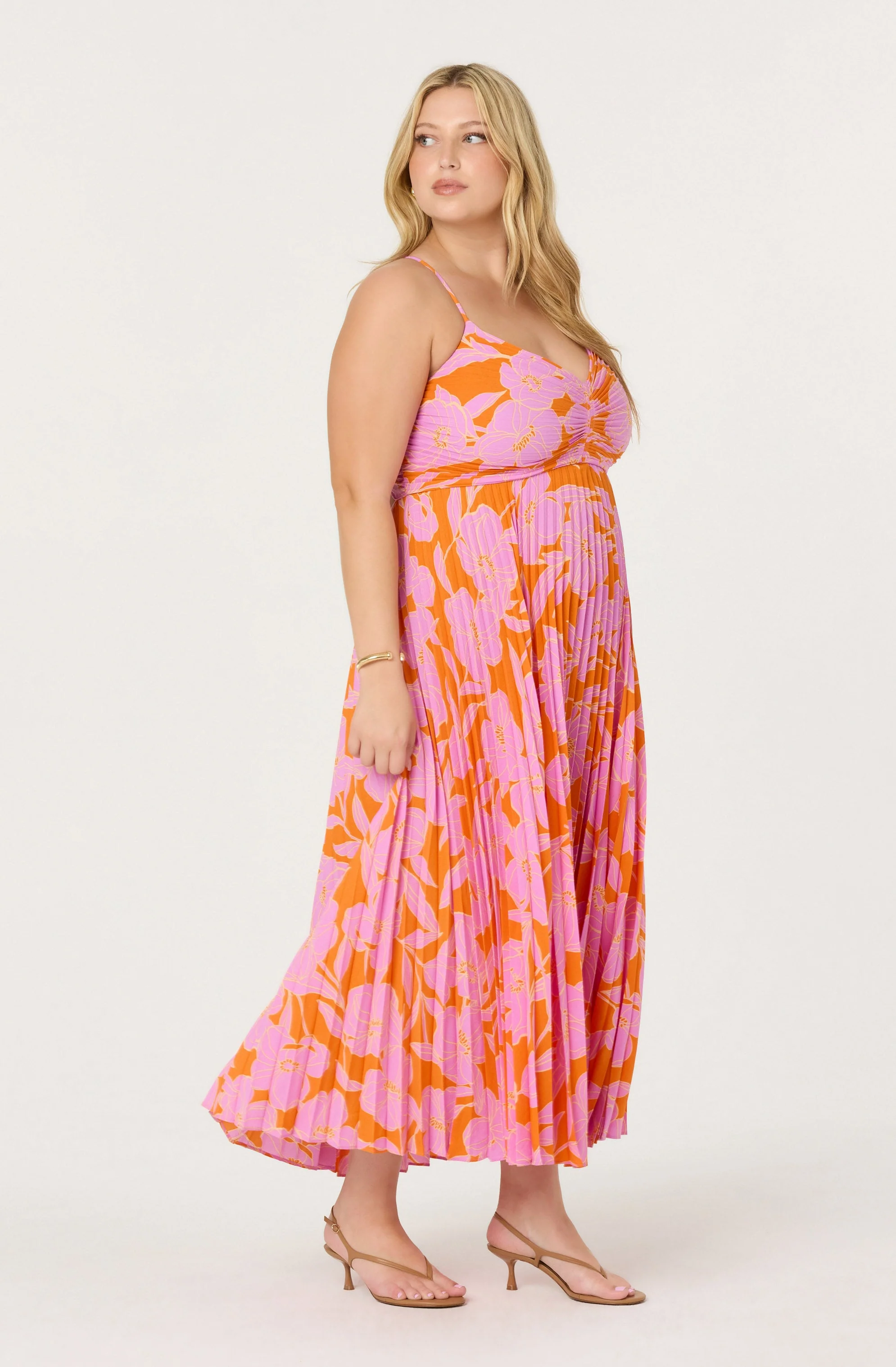 Blythe Floral Plisse Midi Dress - Image 142