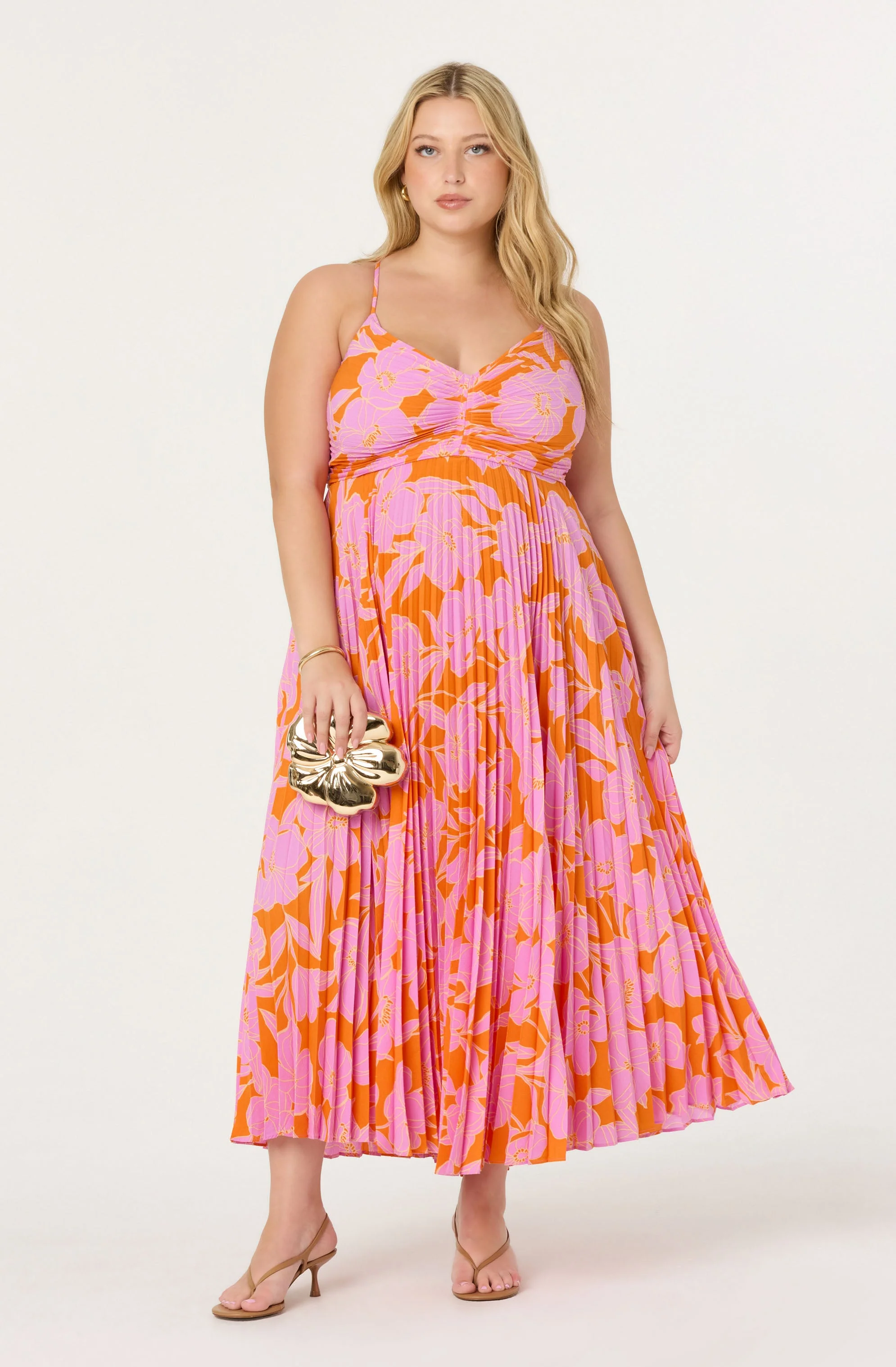 Blythe Floral Plisse Midi Dress - Image 144