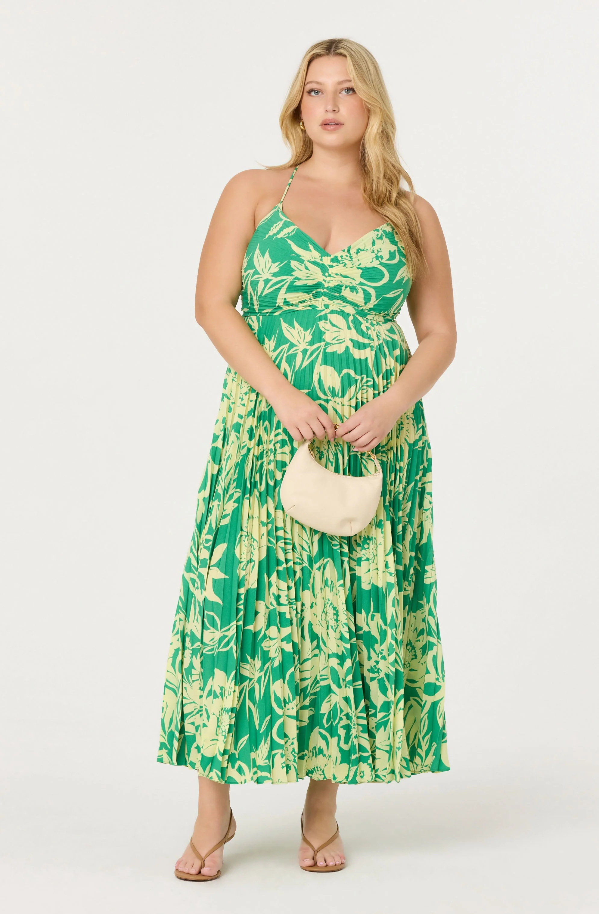 Blythe Floral Plisse Midi Dress - Image 145