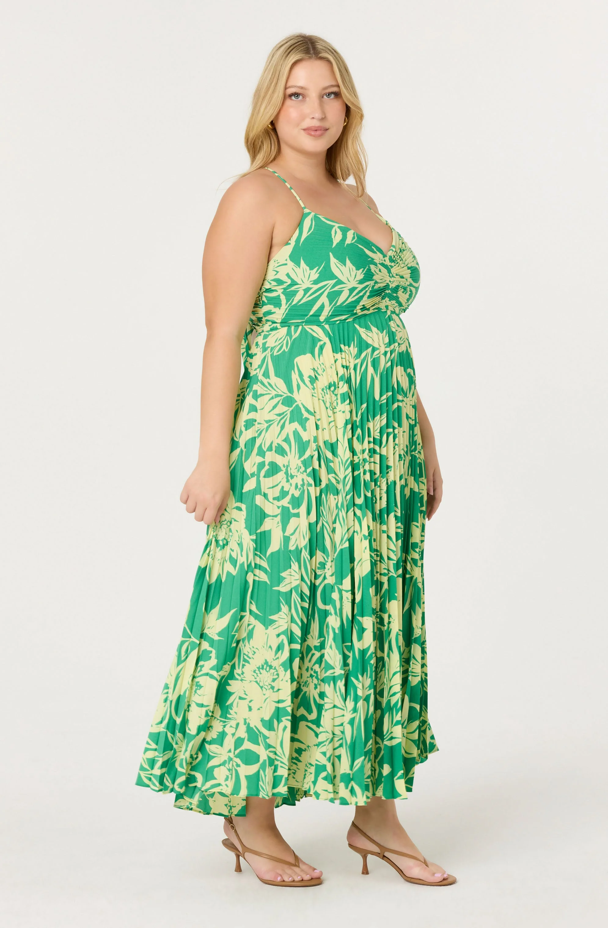 Blythe Floral Plisse Midi Dress - Image 148