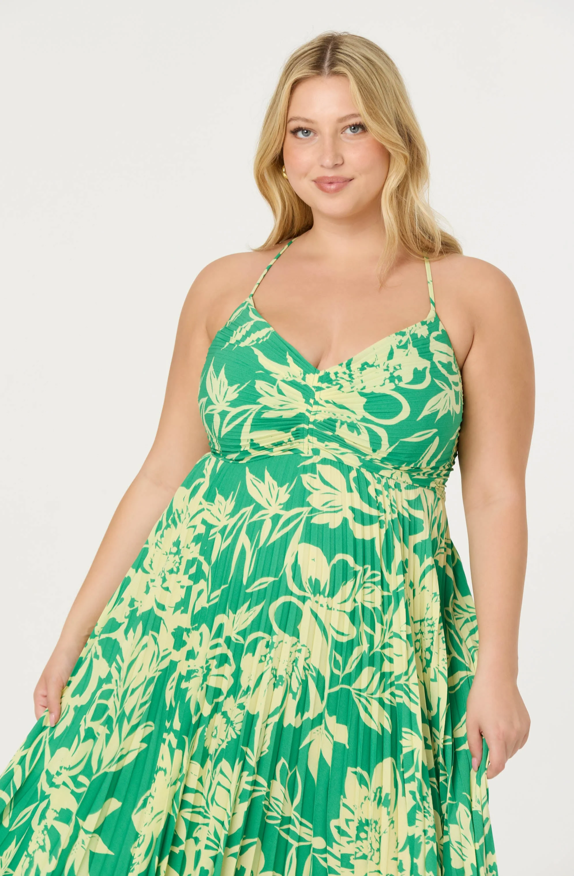 Blythe Floral Plisse Midi Dress - Image 149