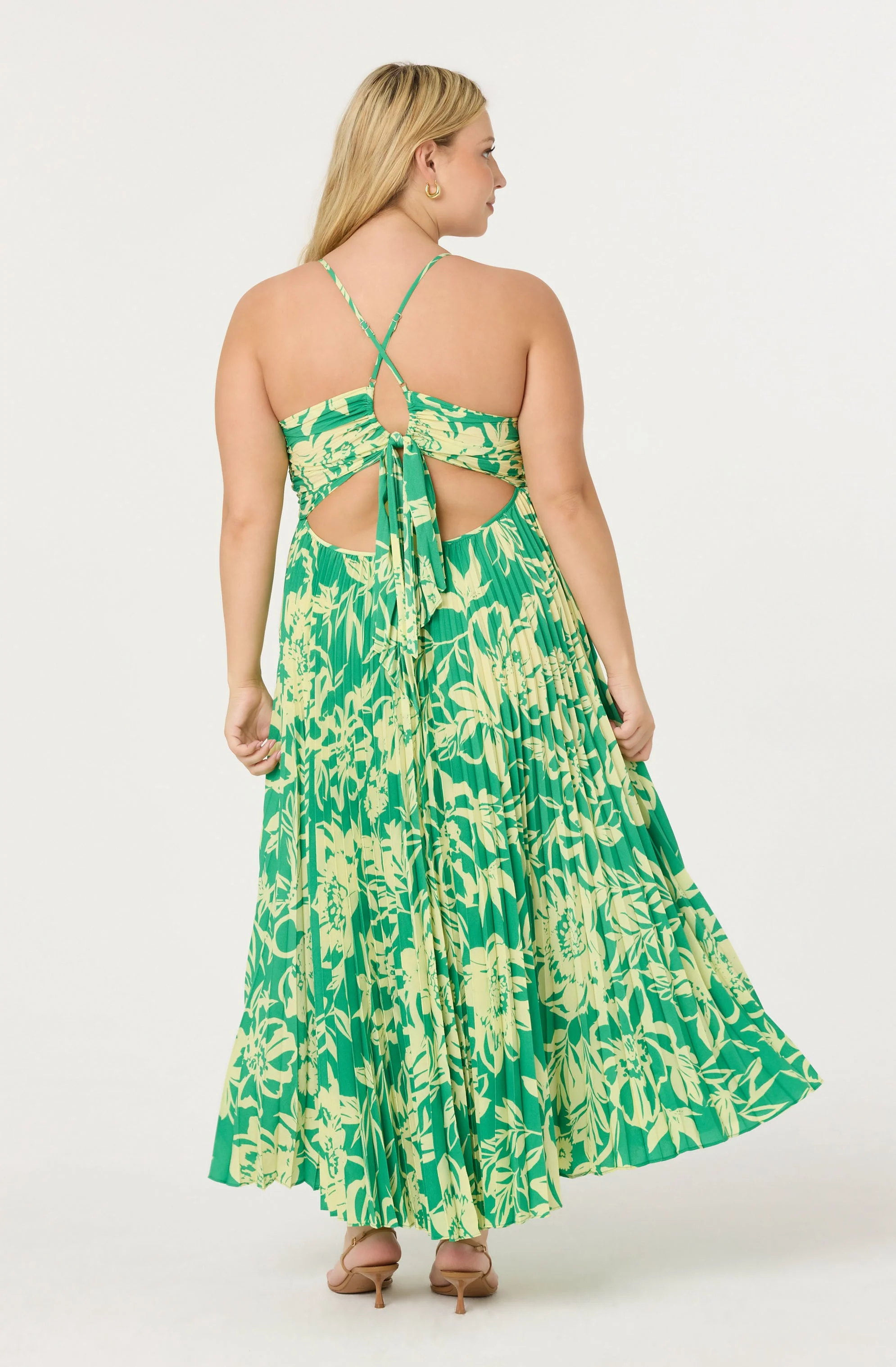 Blythe Floral Plisse Midi Dress - Image 150