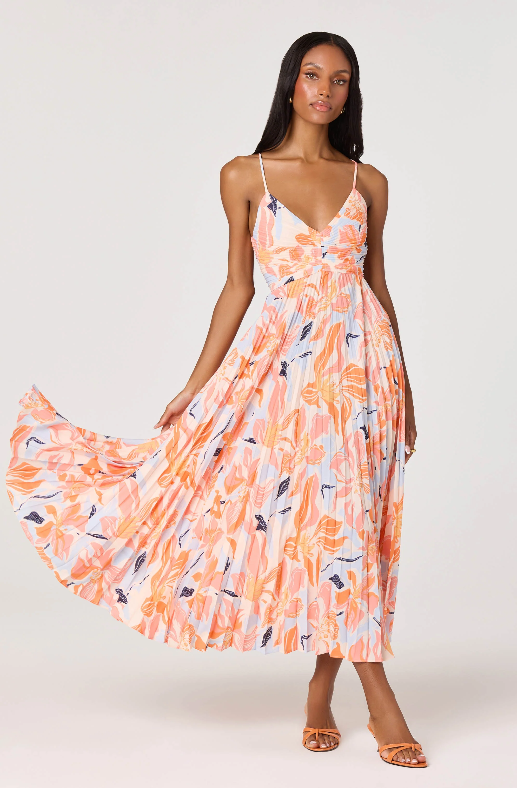 Blythe Floral Plisse Midi Dress - Image 19