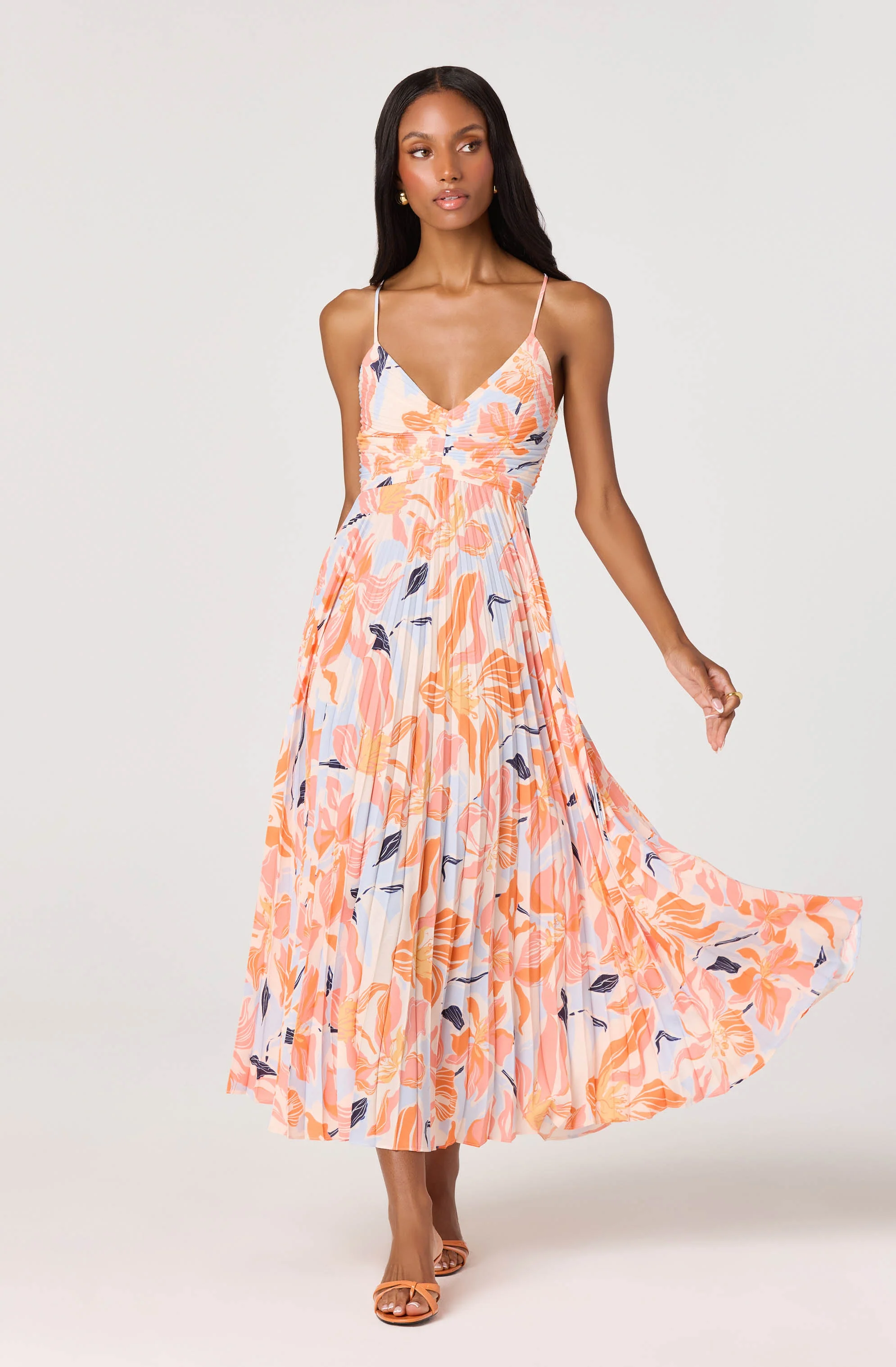 Blythe Floral Plisse Midi Dress - Image 22