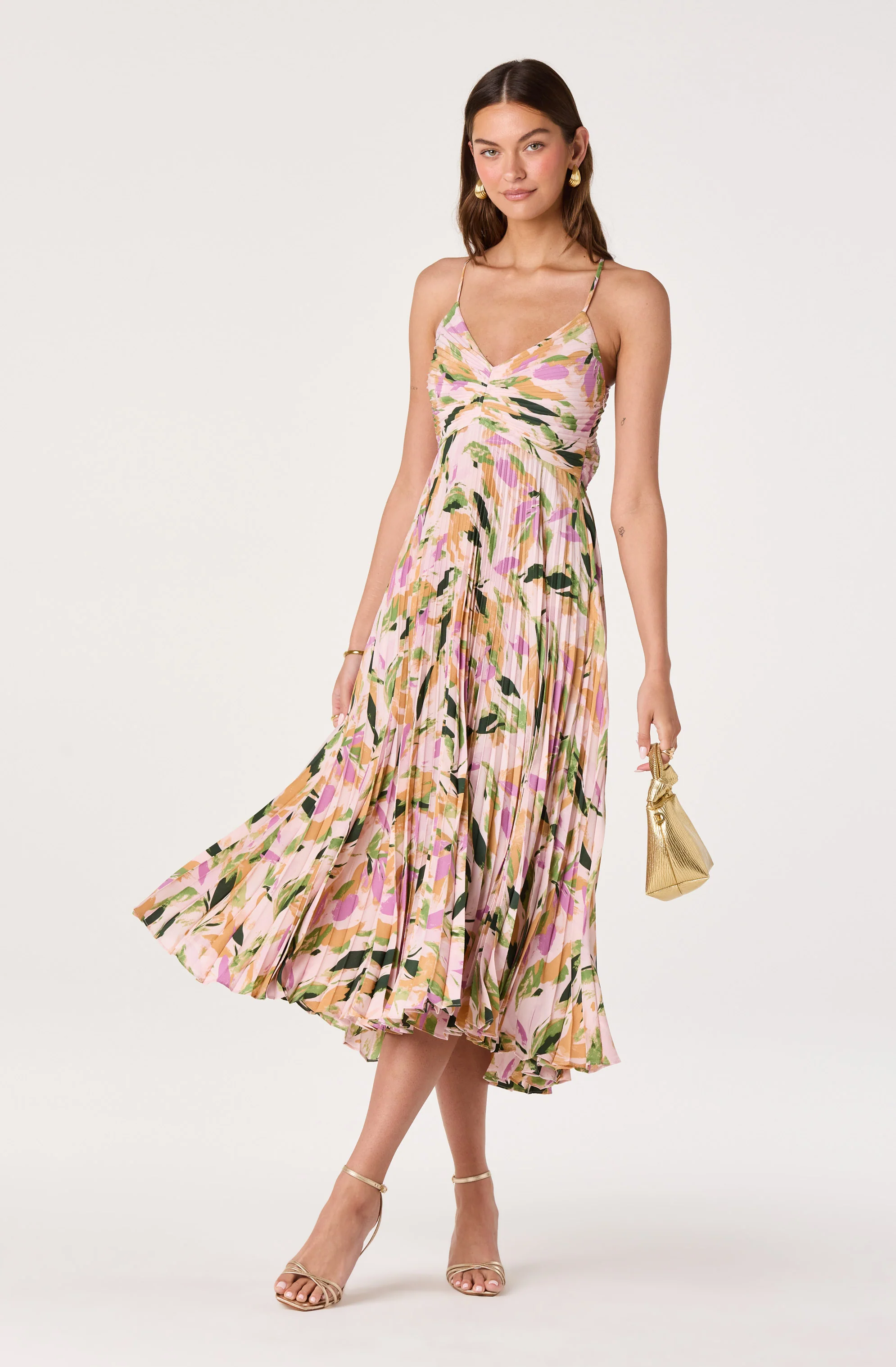 Blythe Floral Plisse Midi Dress - Image 25
