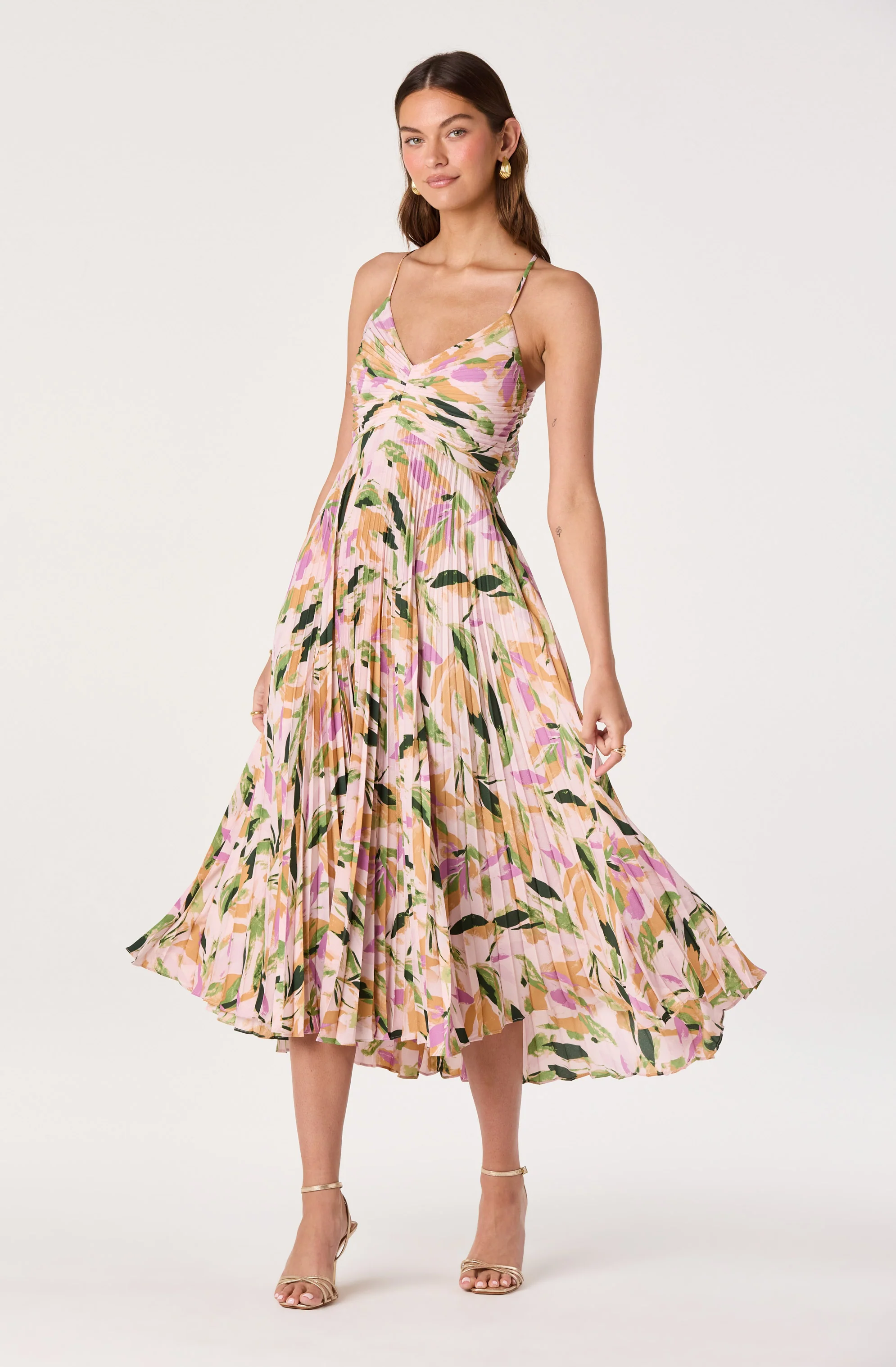 Blythe Floral Plisse Midi Dress - Image 26