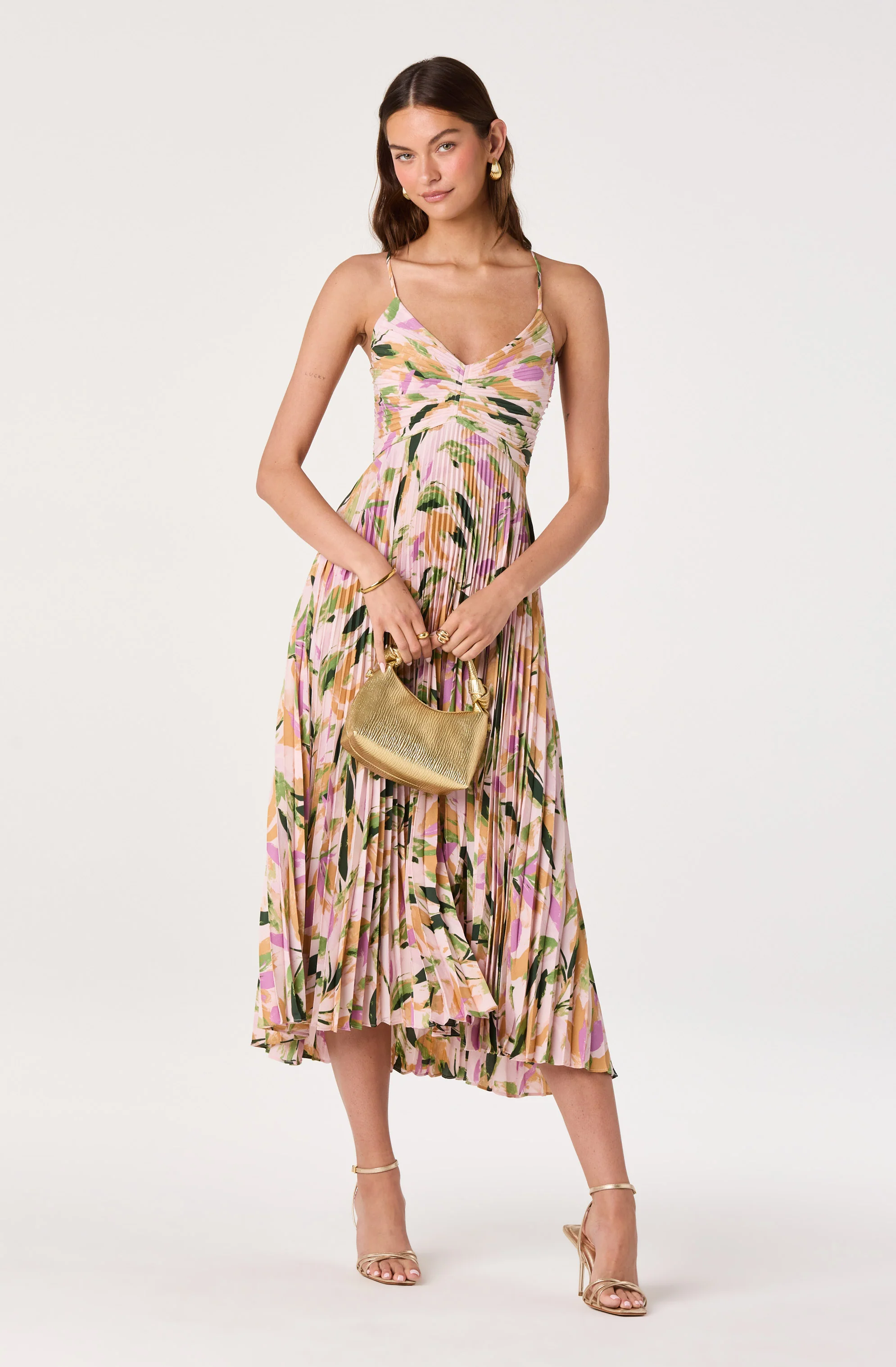 Blythe Floral Plisse Midi Dress - Image 28