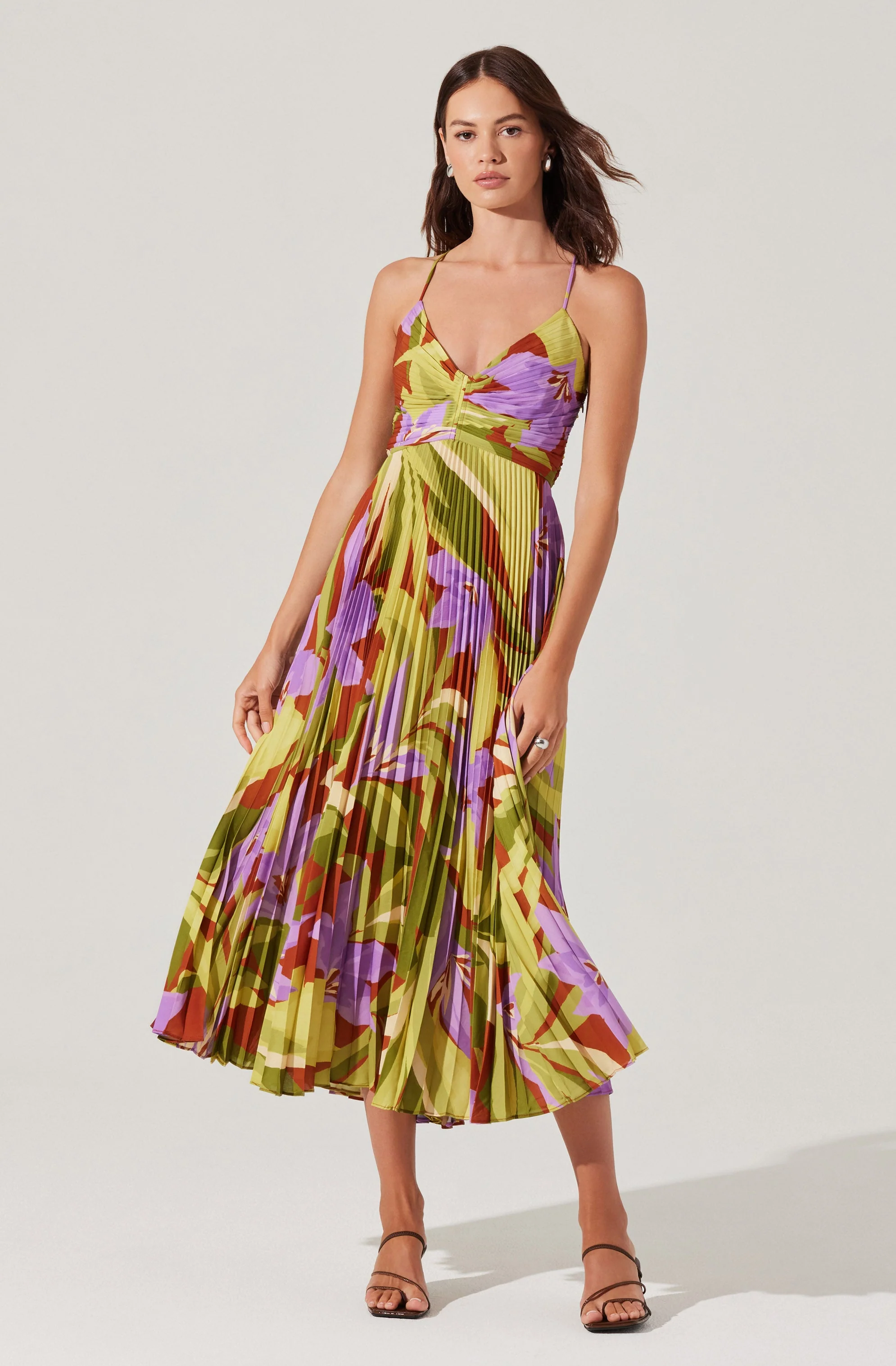 Blythe Floral Plisse Midi Dress - Image 47