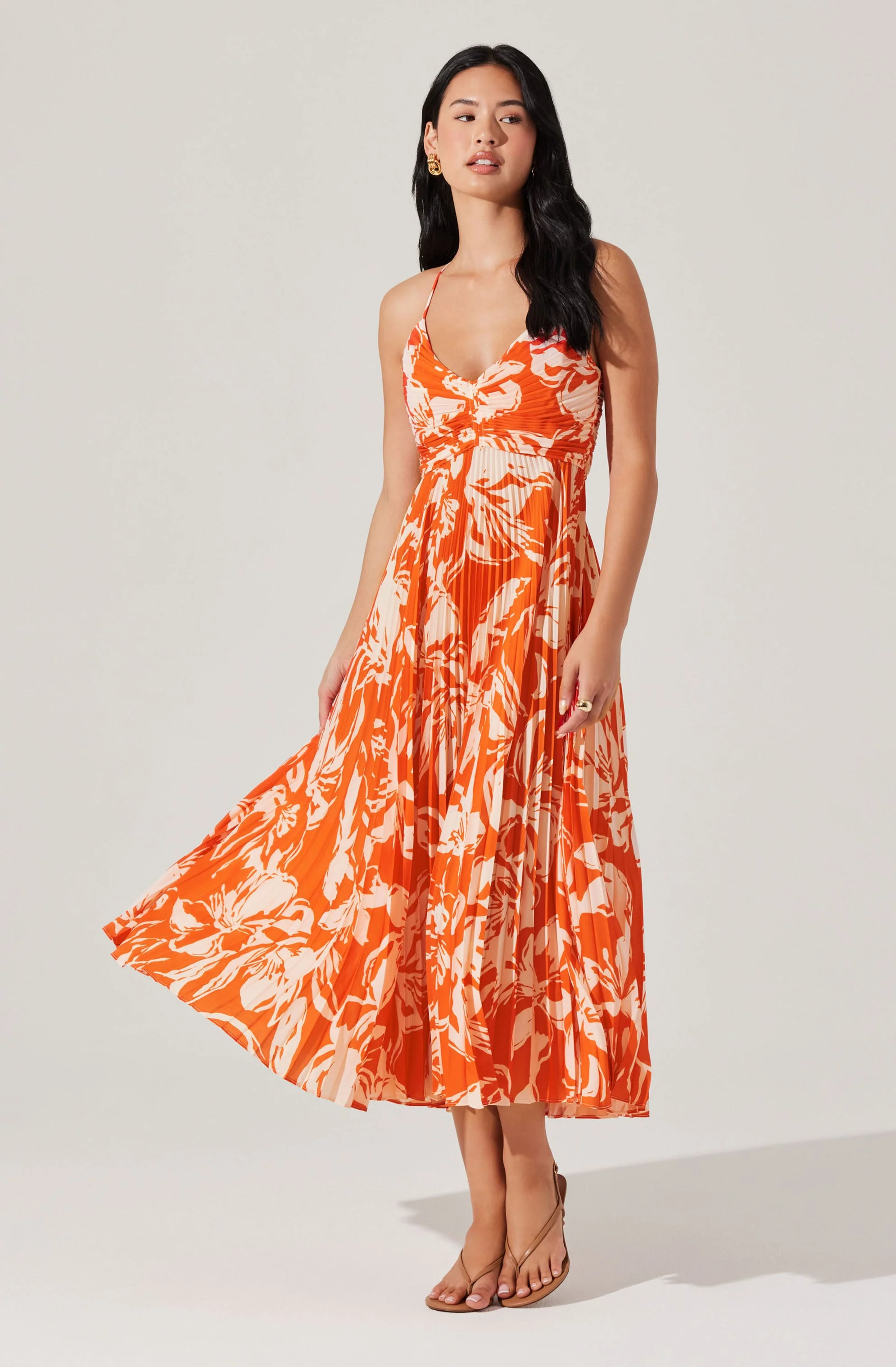 Blythe Floral Plisse Midi Dress - Image 49