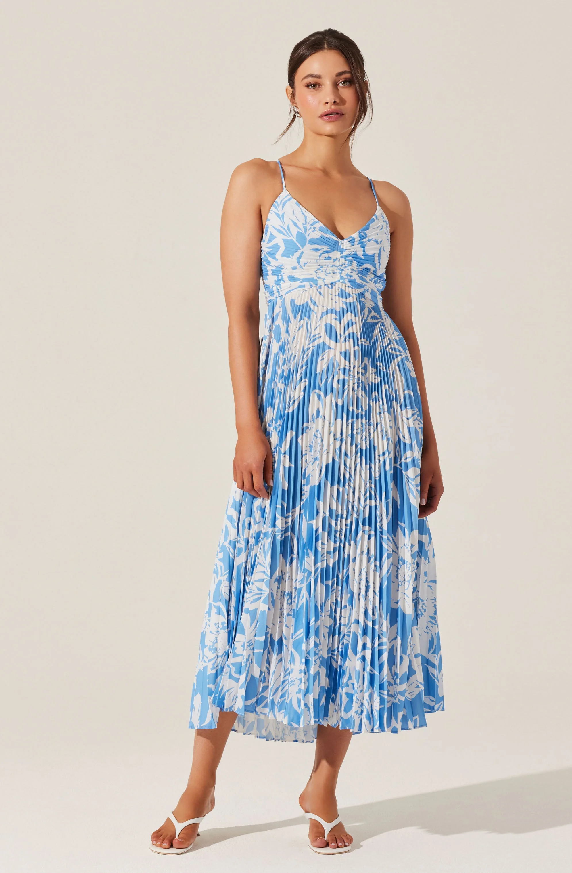 Blythe Floral Plisse Midi Dress - Image 61