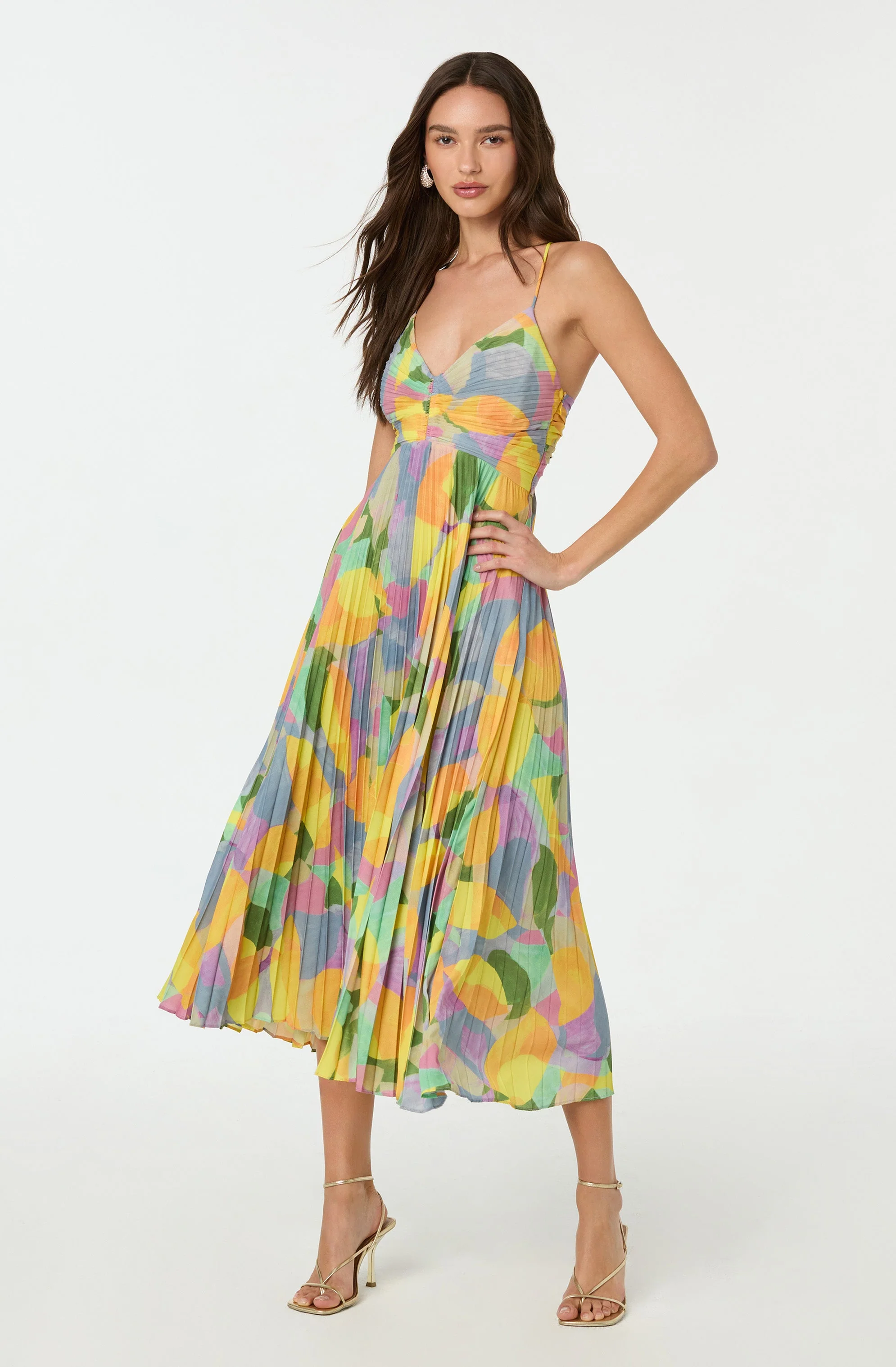 Blythe Floral Plisse Midi Dress - Image 67