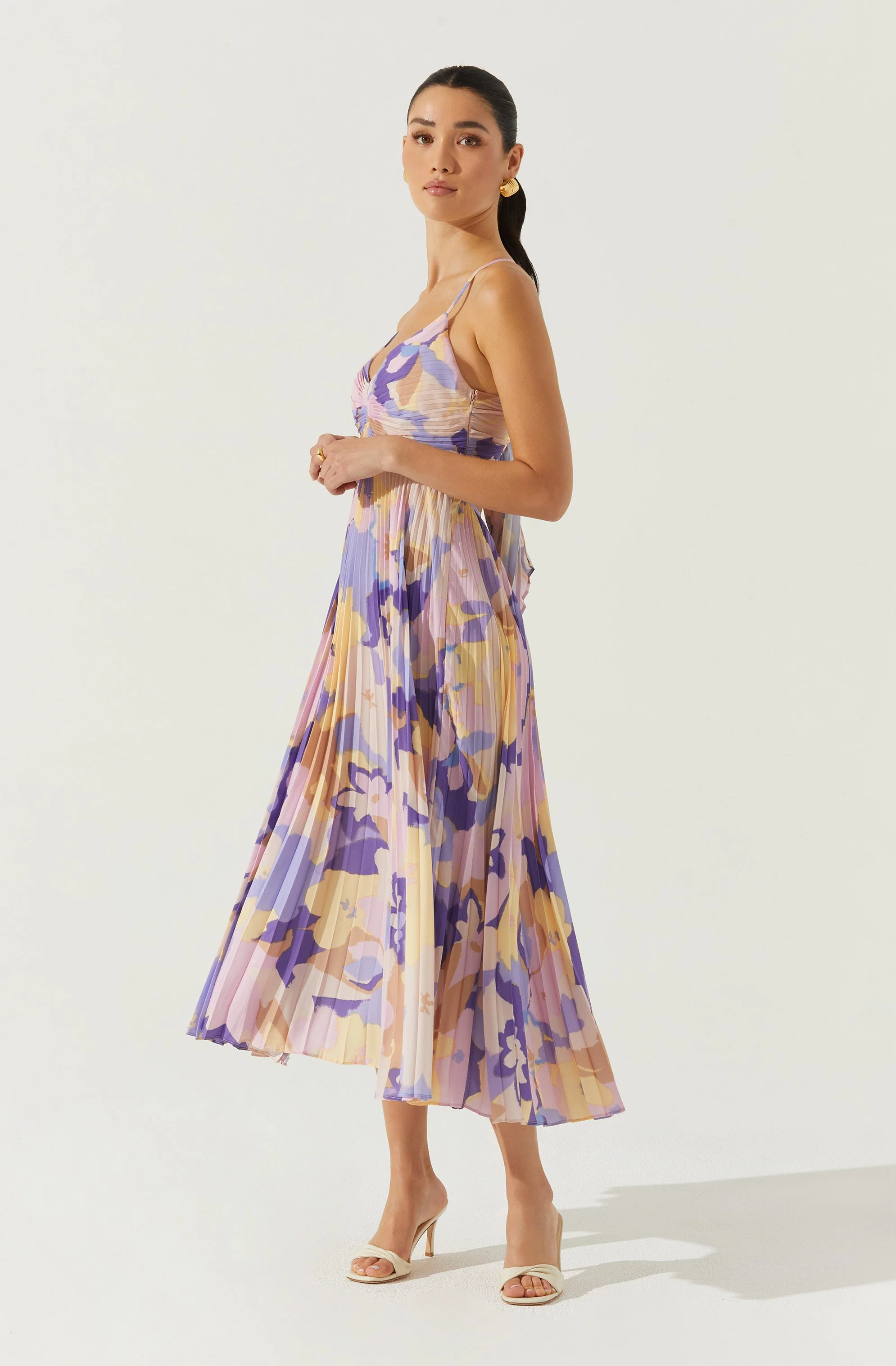 Blythe Floral Plisse Midi Dress - Image 81