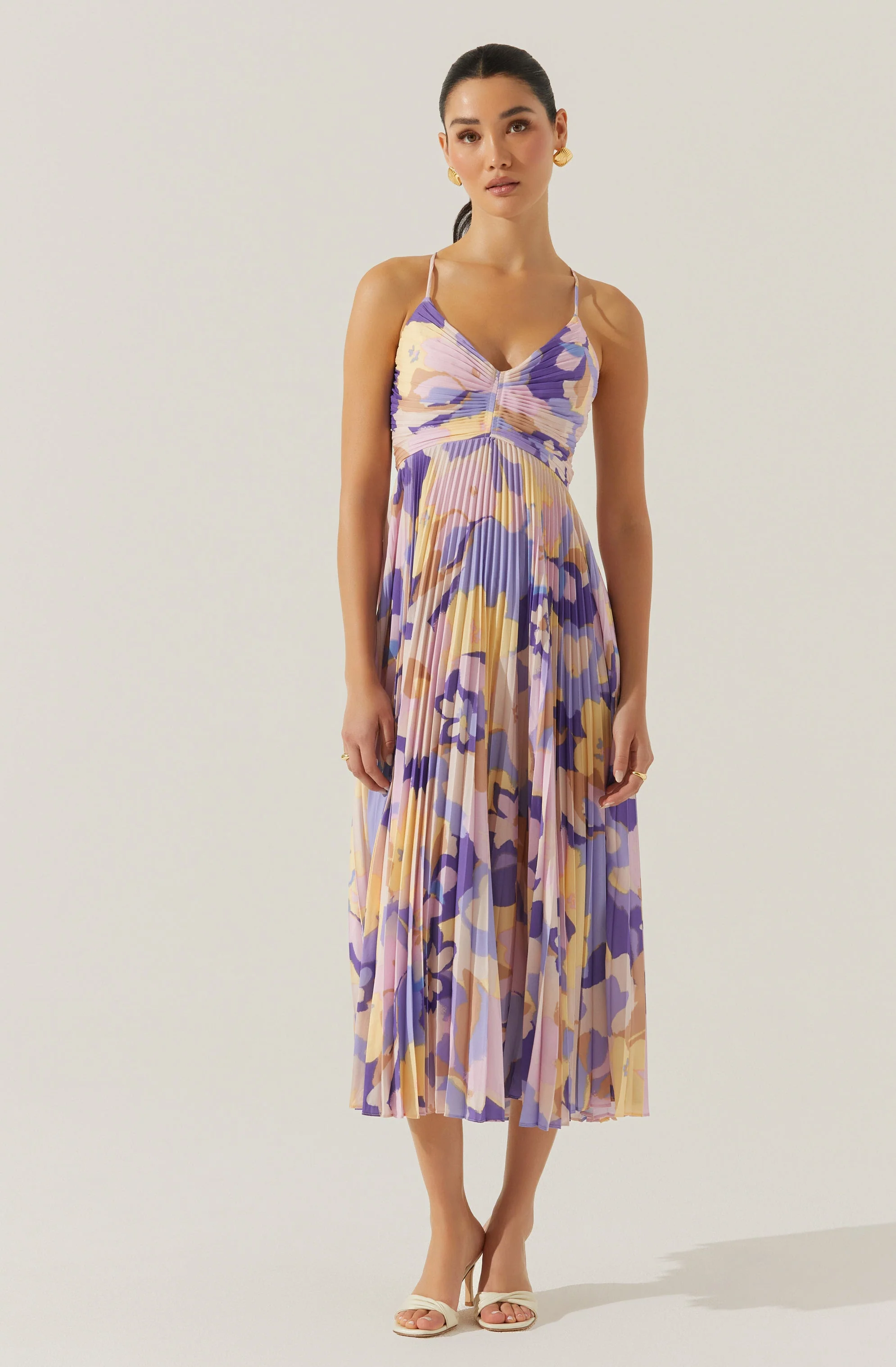 Blythe Floral Plisse Midi Dress - Image 82