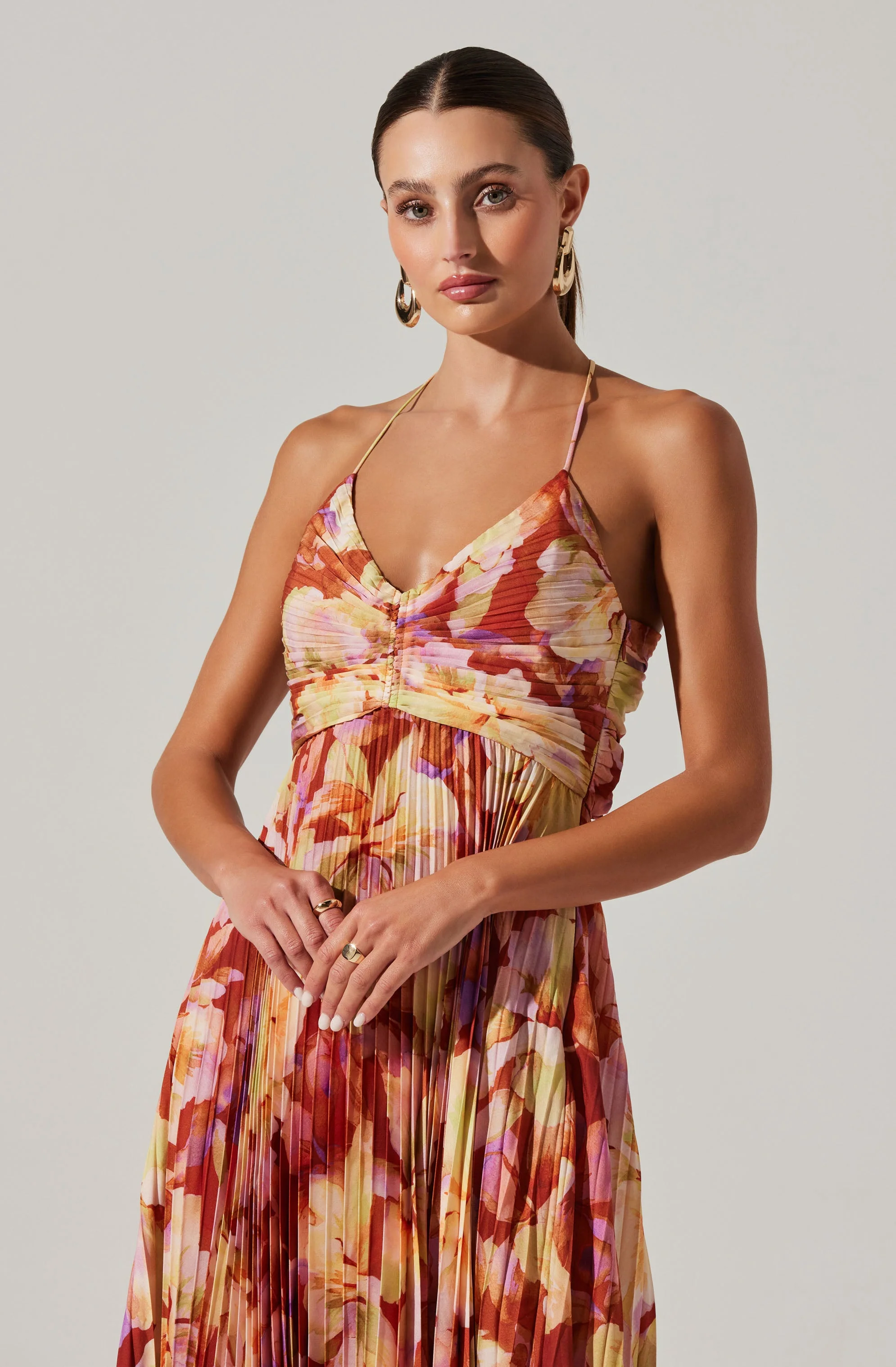 Blythe Floral Plisse Midi Dress - Image 86