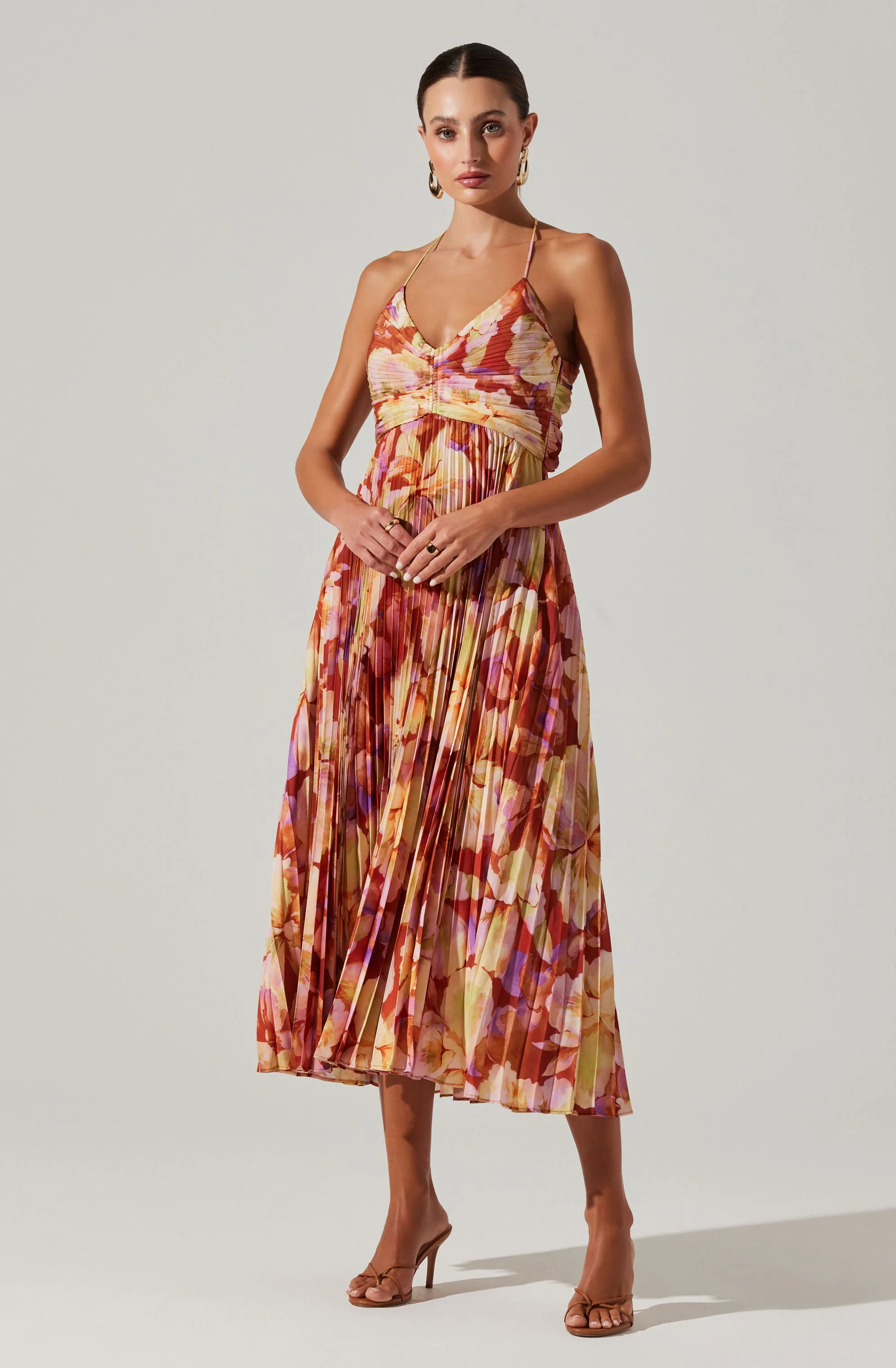 Blythe Floral Plisse Midi Dress - Image 87