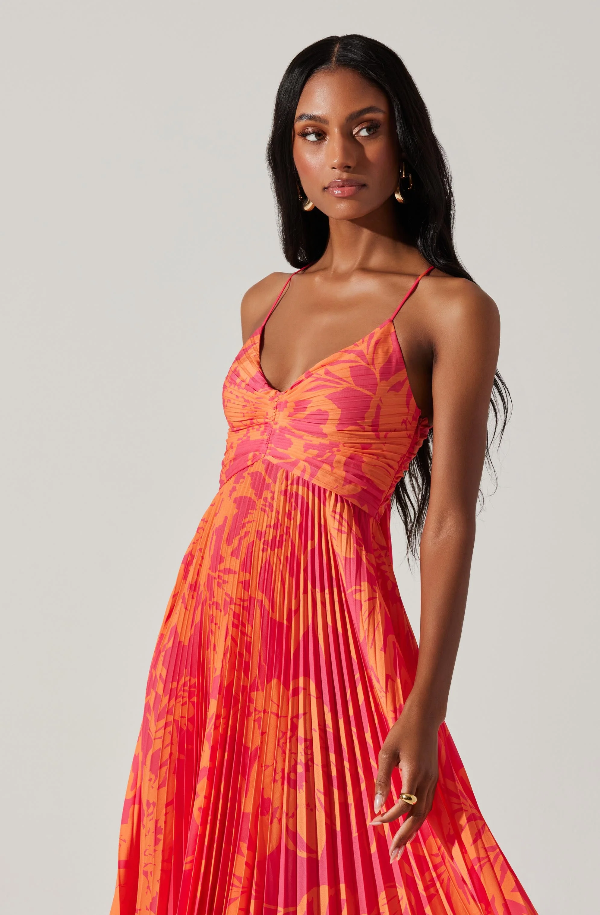Blythe Floral Plisse Midi Dress - Image 93