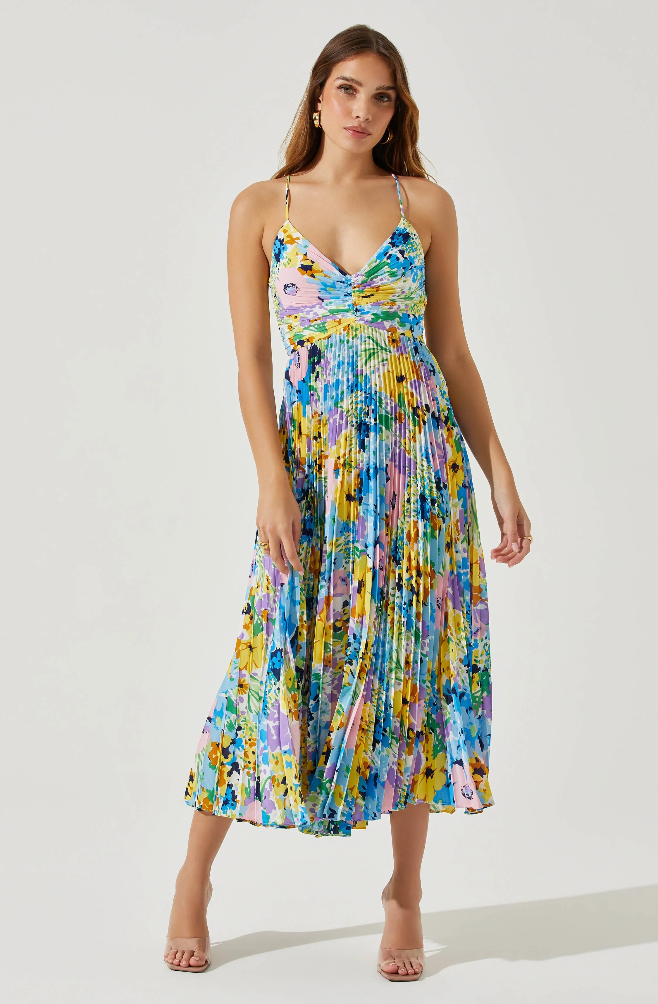 Blythe Floral Plisse Midi Dress - Image 99