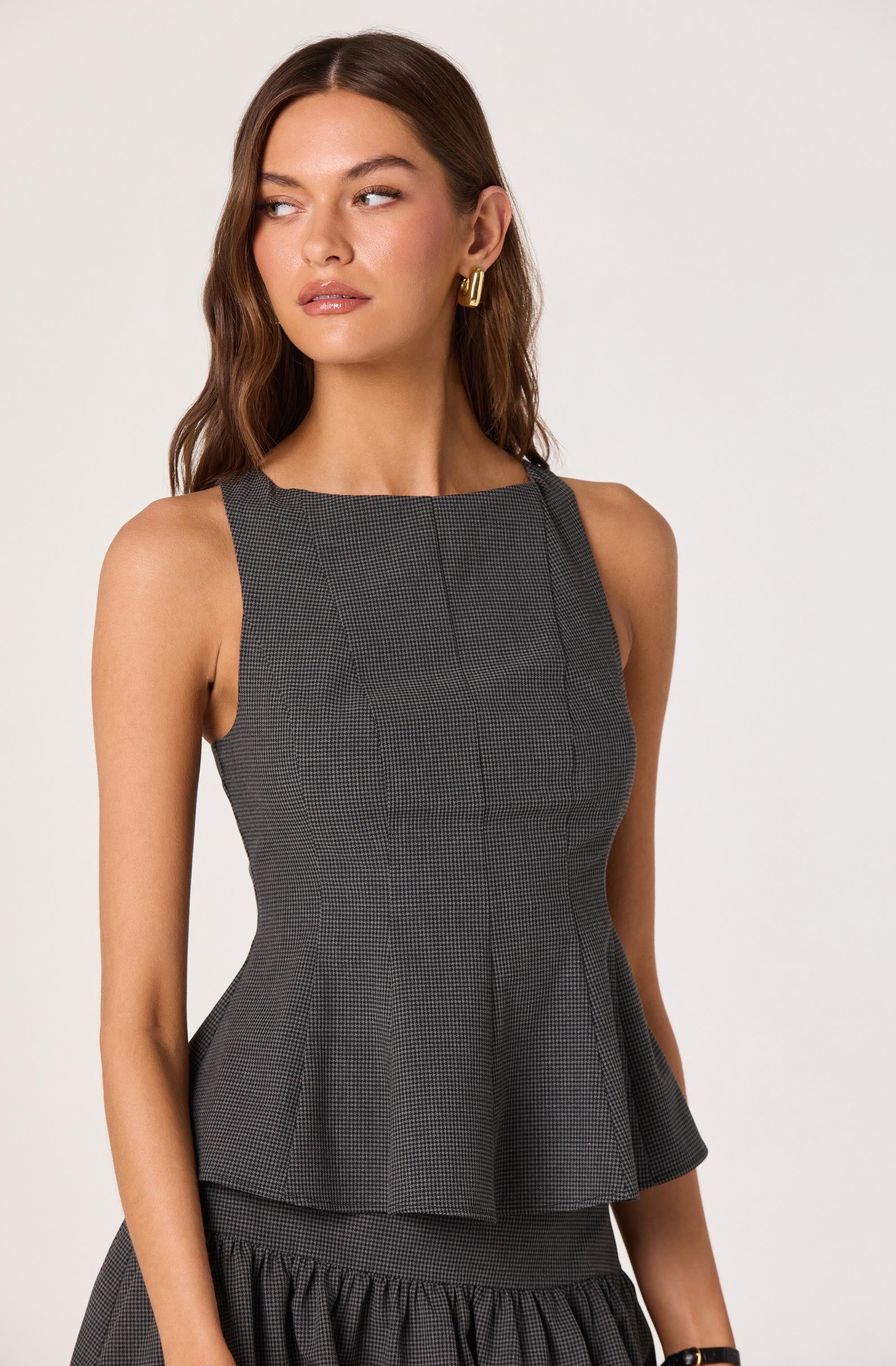 Boat Neck Peplum Top - Image 4