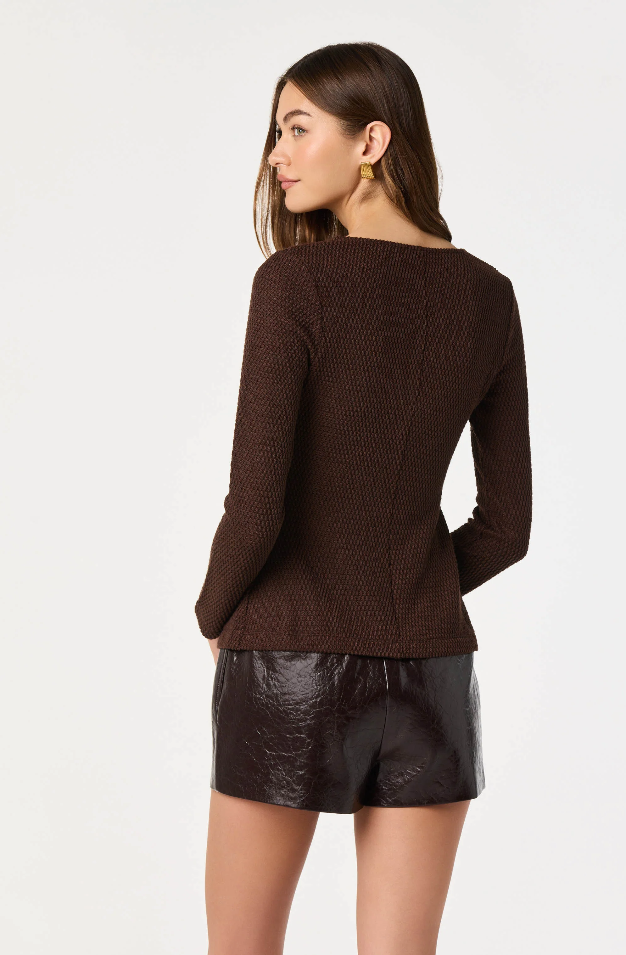 Textured Bow Flyaway Top - Image 4
