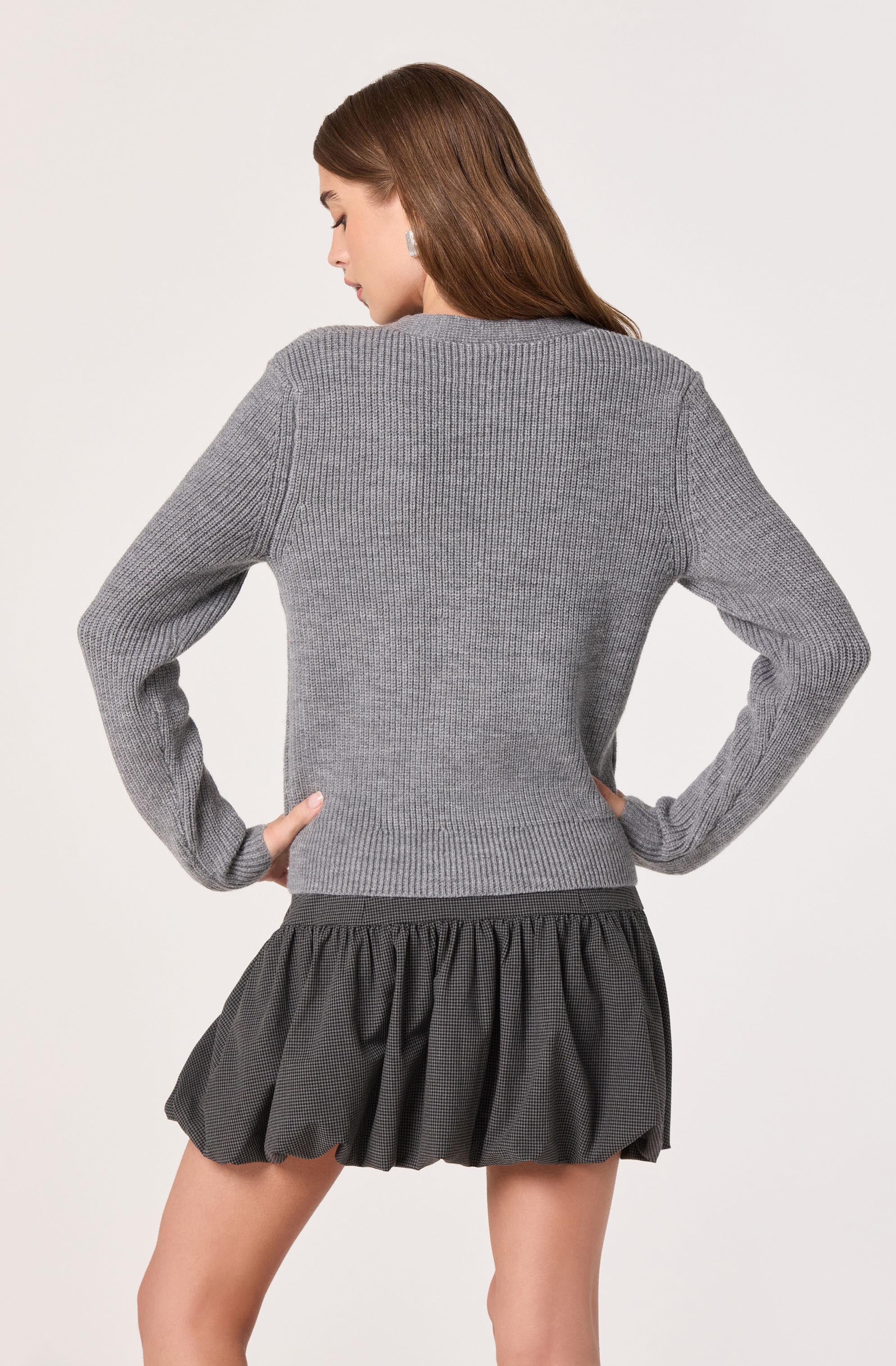 Embellished Bow Button Cardigan - Image 15
