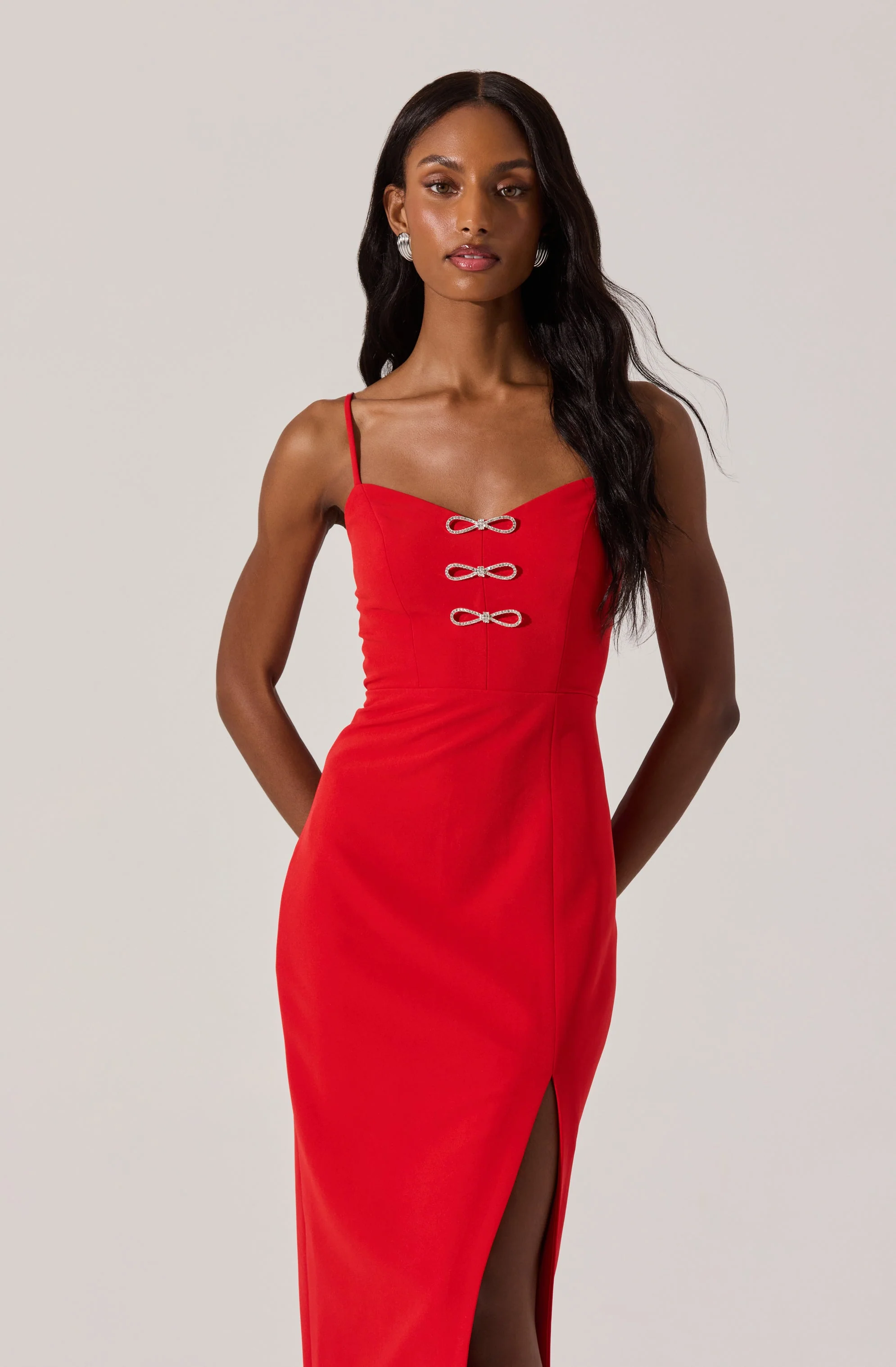 Embellished Bow Detail Midi Dress - Image 2