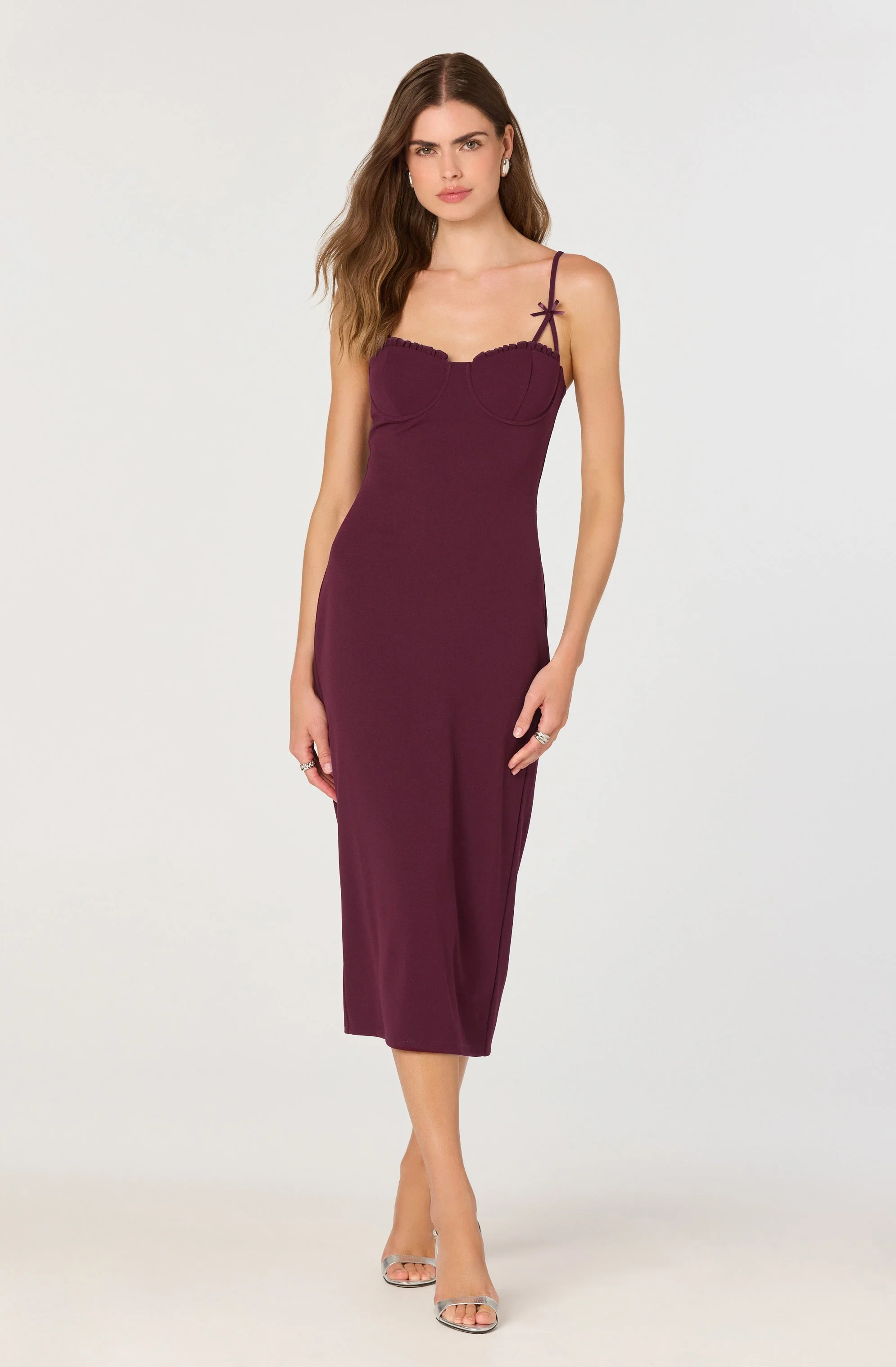 Bow Strap Bustier Midi Dress - Image 7