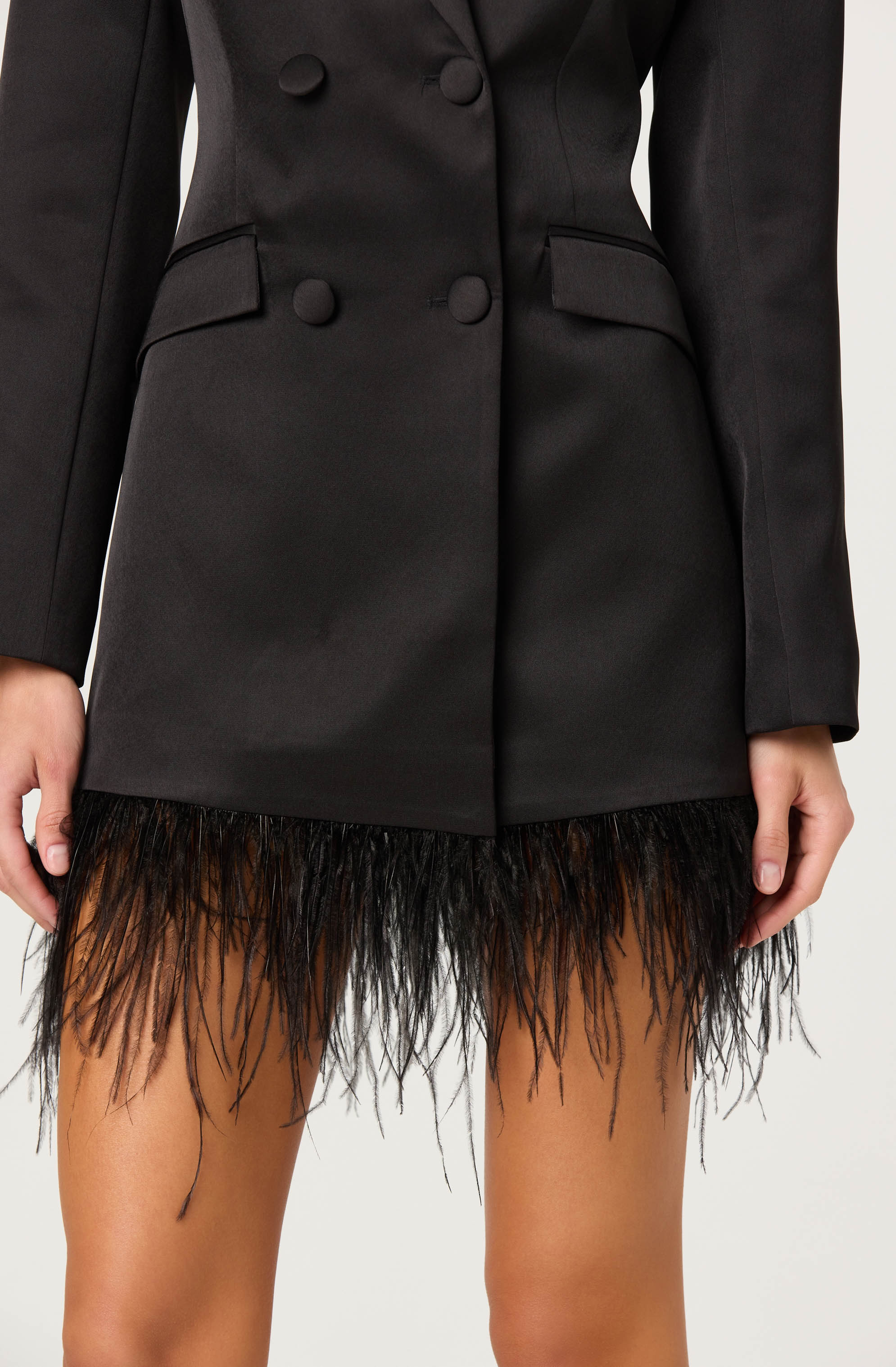 Breonna Feather Trim Blazer Dress - Image 3