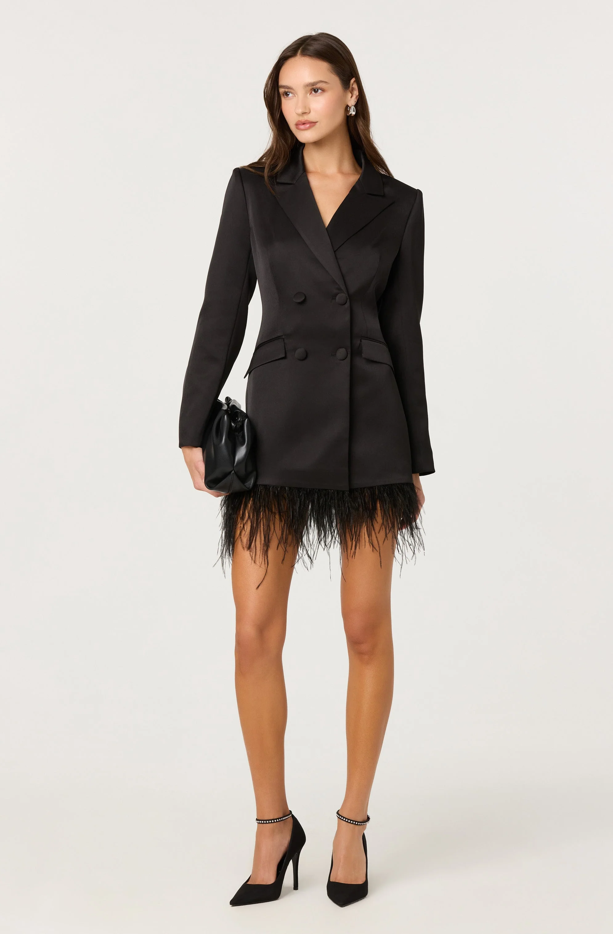 Breonna Feather Trim Blazer Dress - Image 4