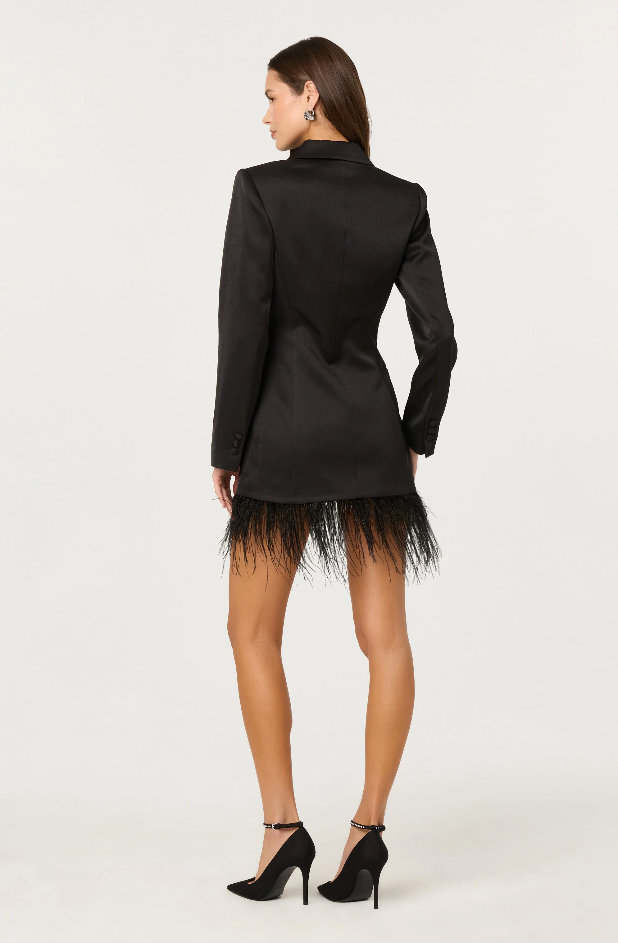 Breonna Feather Trim Blazer Dress - Image 5