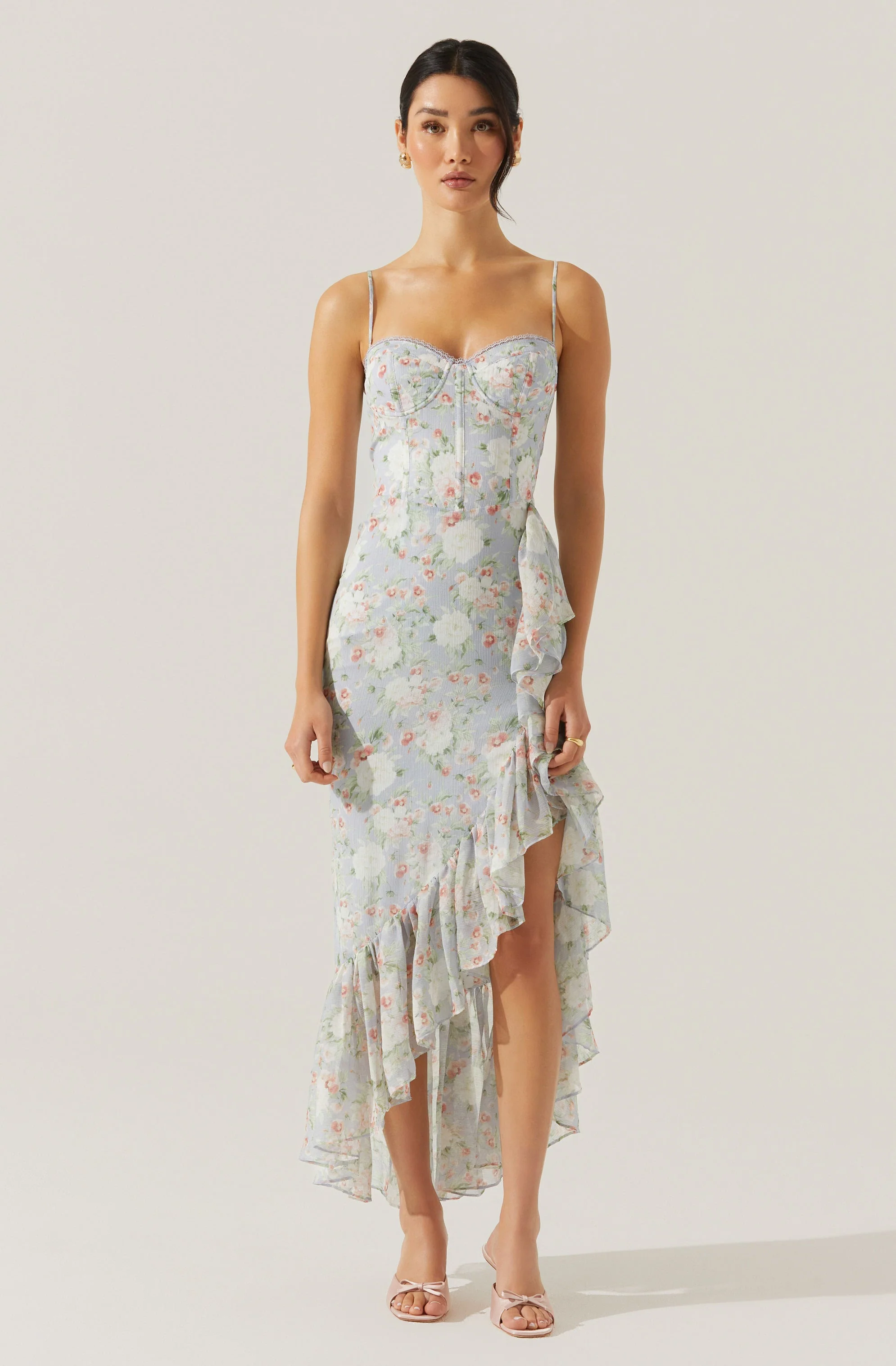 Brisbane Asymmetrical Floral Midi Dress - Image 10
