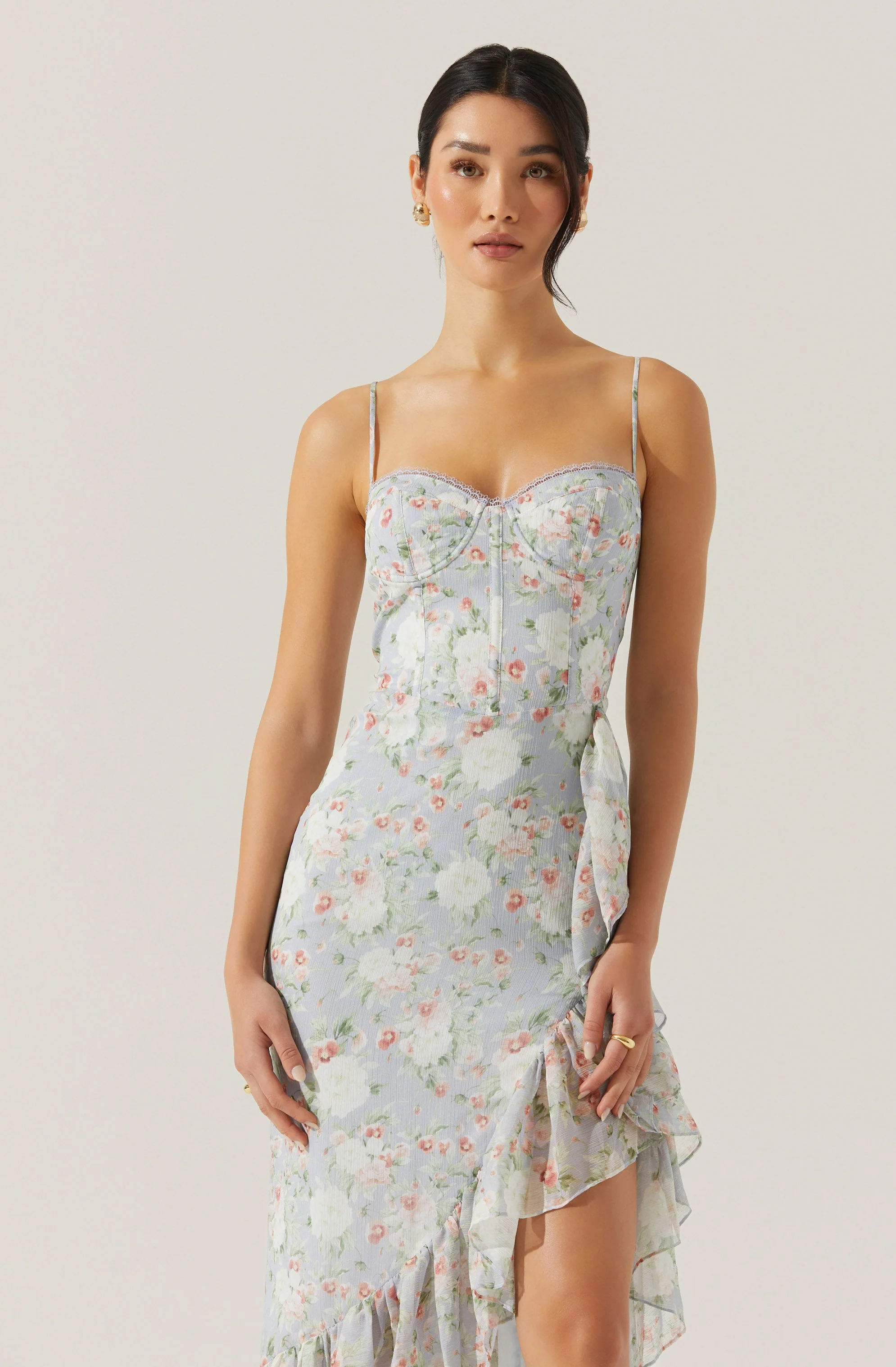 Brisbane Asymmetrical Floral Midi Dress - Image 11