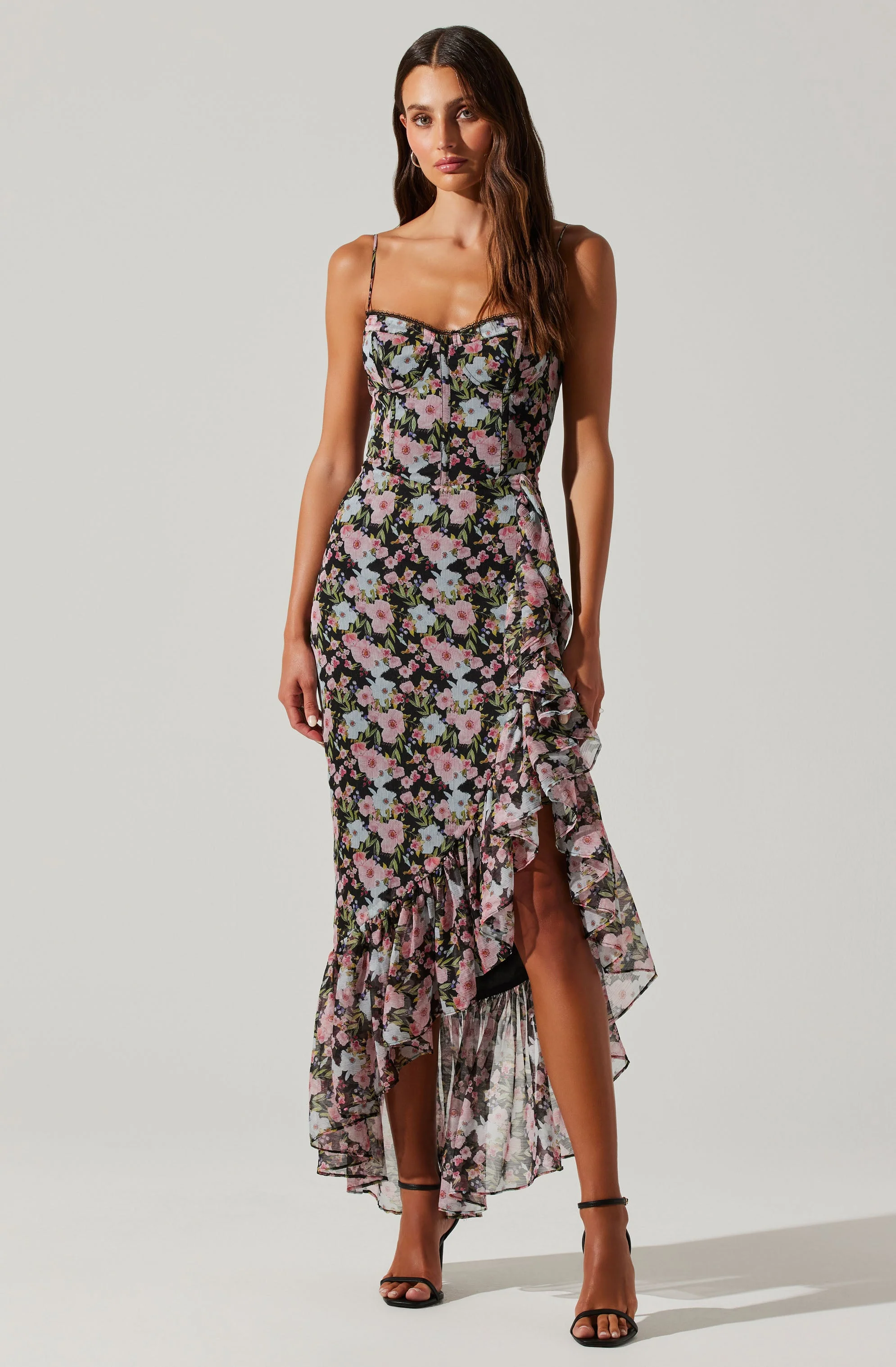 Brisbane Asymmetrical Floral Midi Dress - Image 13