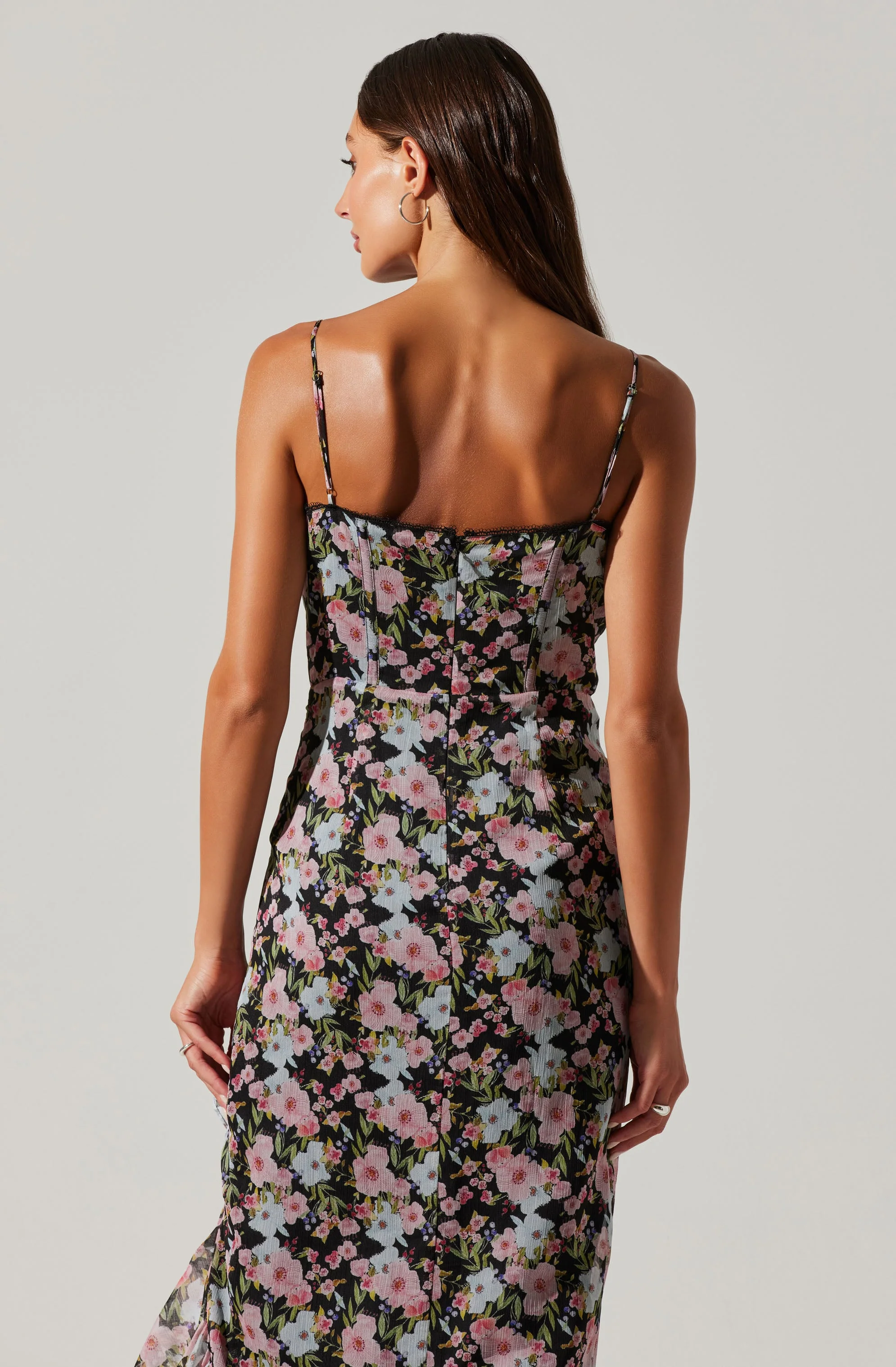 Brisbane Asymmetrical Floral Midi Dress - Image 17