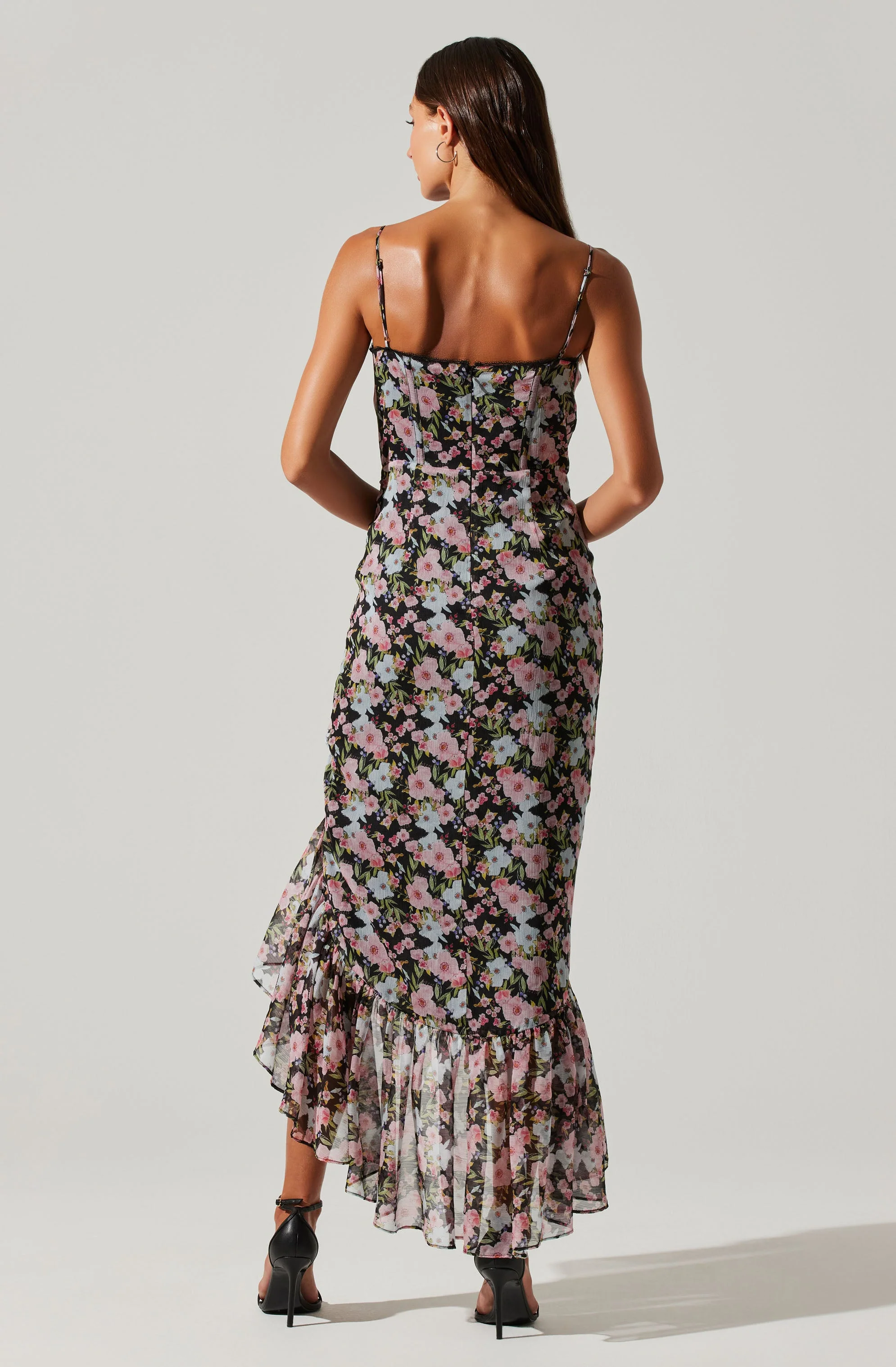 Brisbane Asymmetrical Floral Midi Dress - Image 18