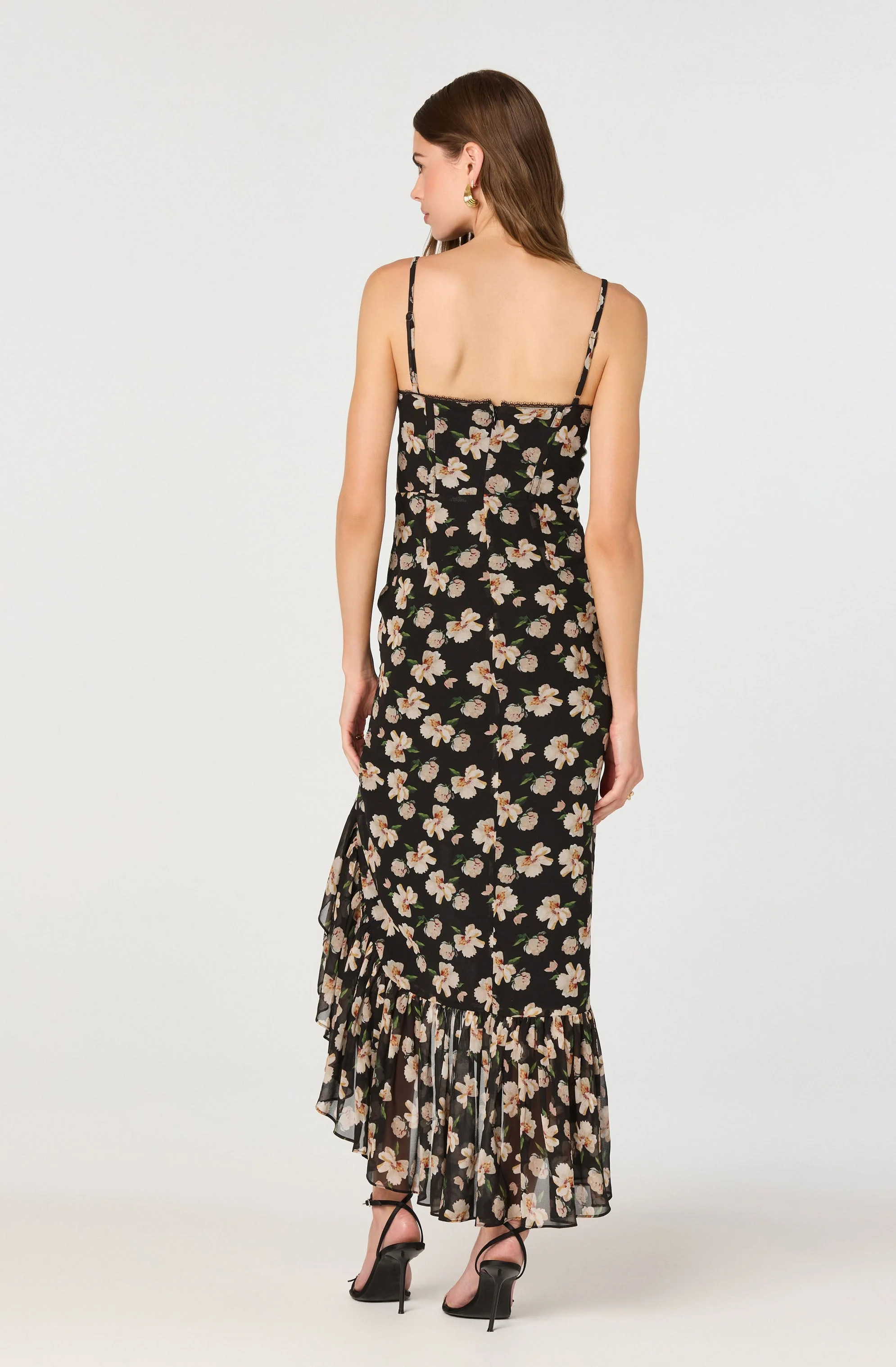 Brisbane Asymmetrical Floral Midi Dress - Image 4