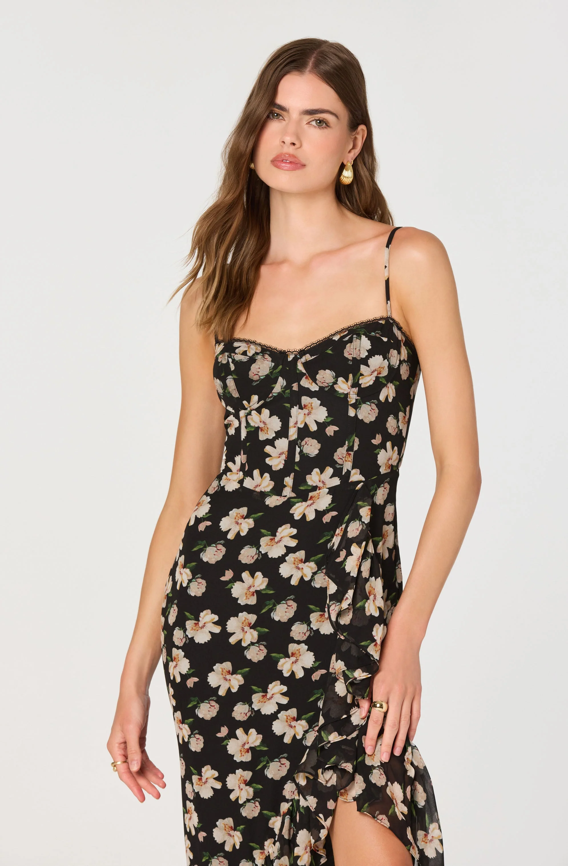 Brisbane Asymmetrical Floral Midi Dress - Image 5