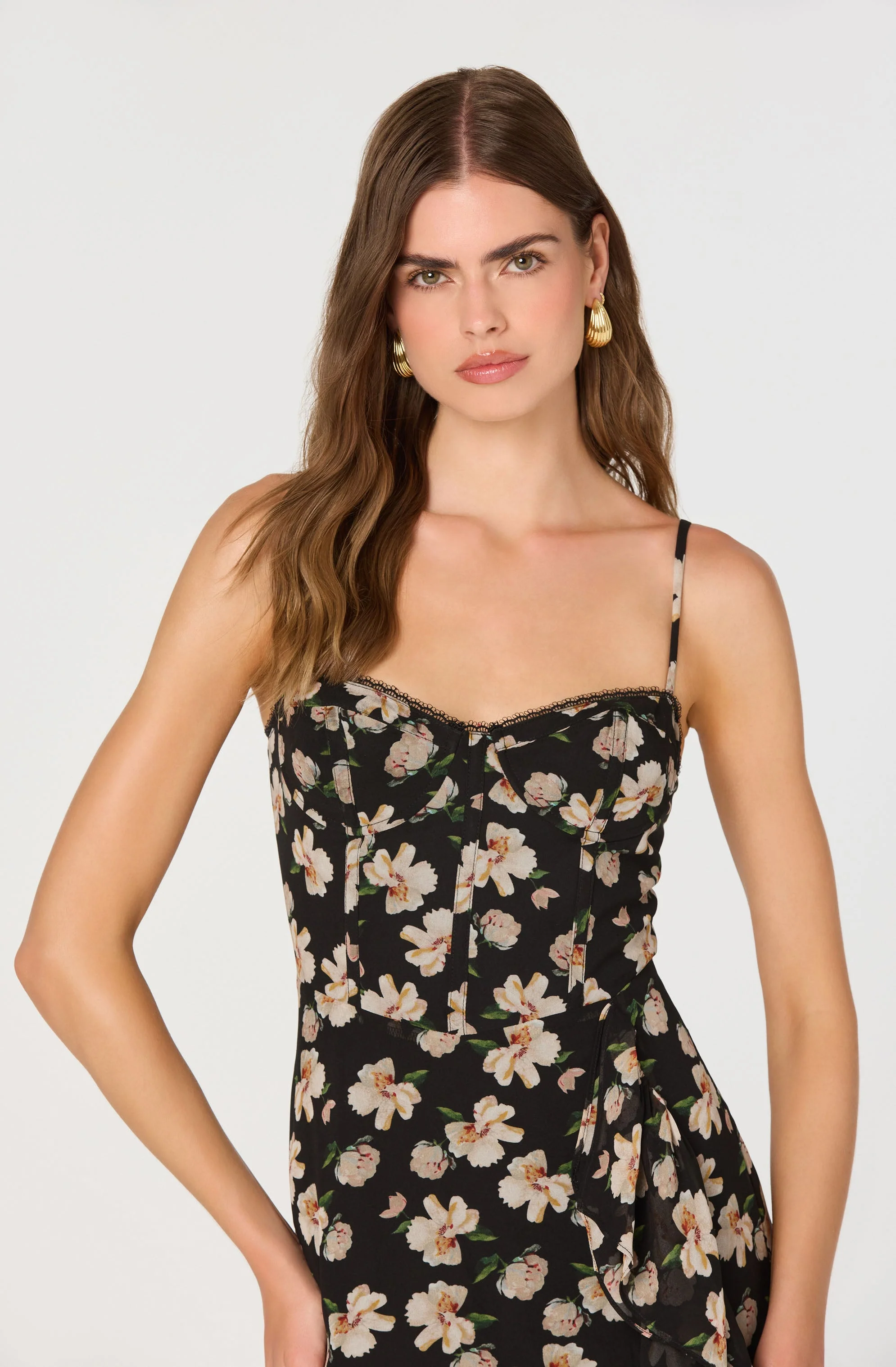Brisbane Asymmetrical Floral Midi Dress - Image 6