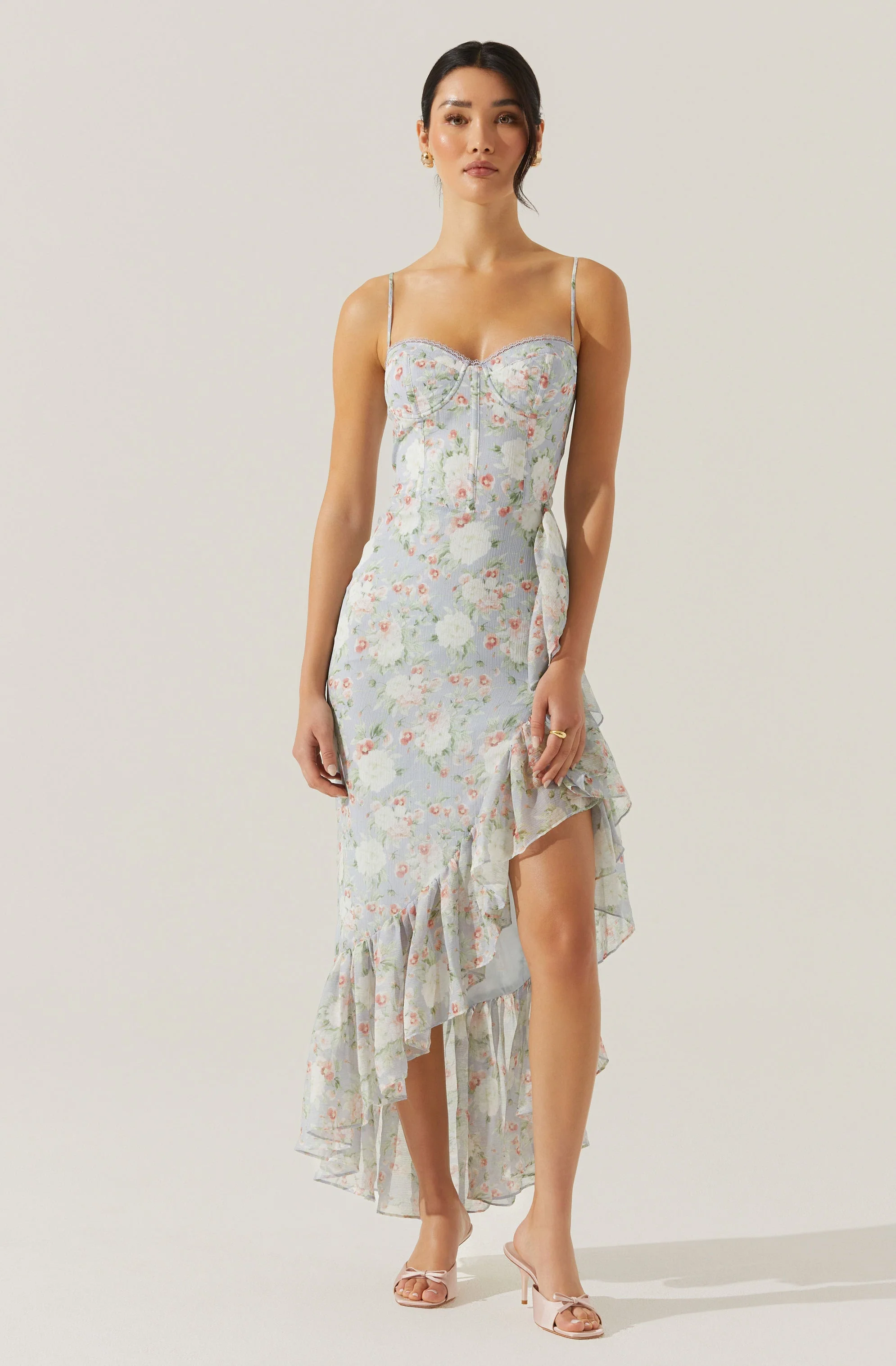 Brisbane Asymmetrical Floral Midi Dress - Image 7