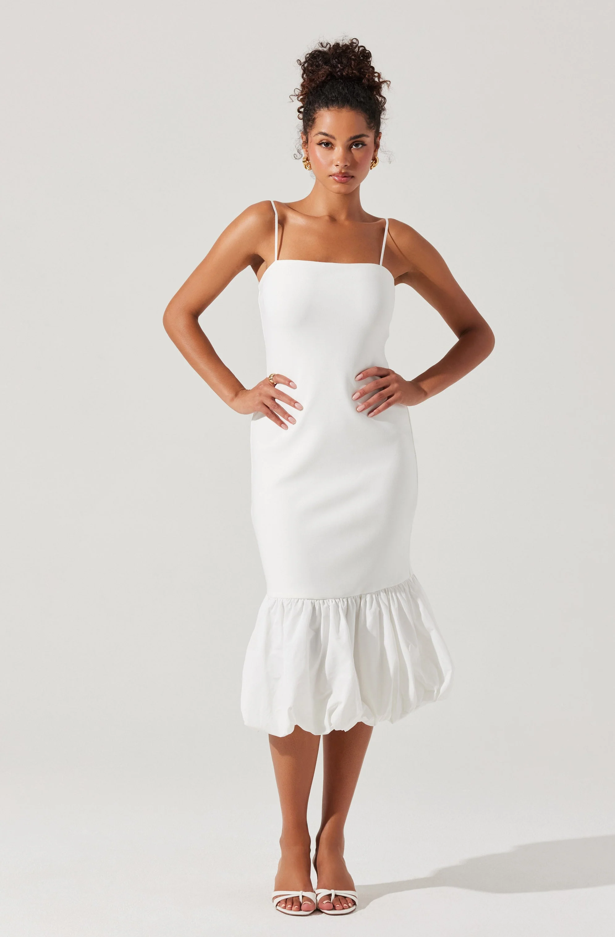 Brittnea Bodycon Bubble Hem Midi Dress - Image 6