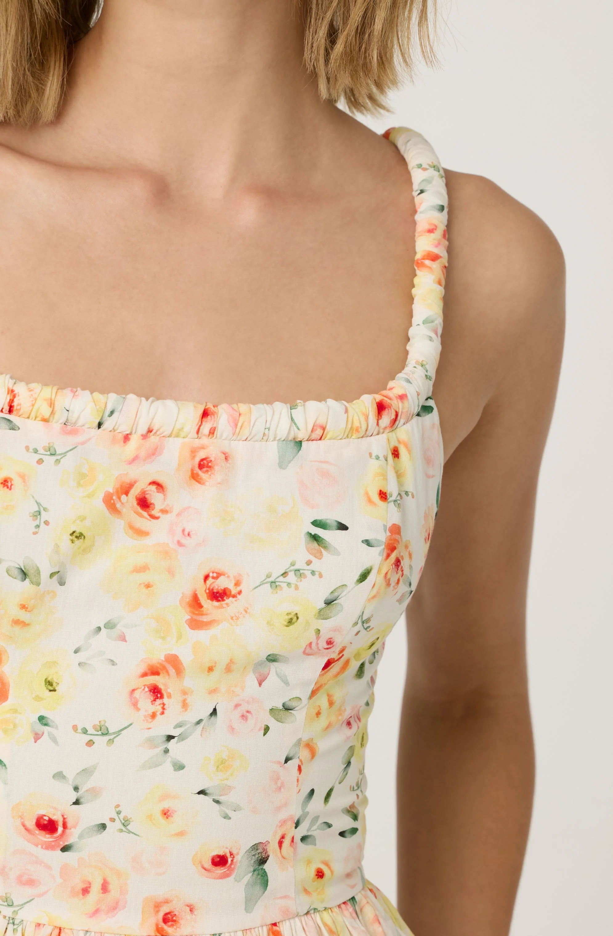 Floral Bubble Hem Peplum Top - Image 5