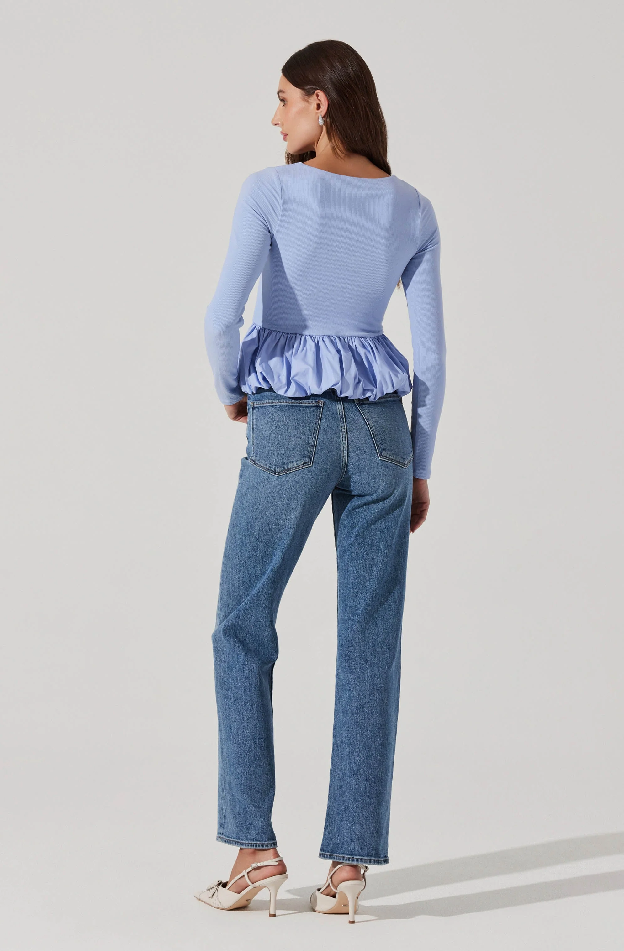 Bubble Hem Peplum Top - Image 10