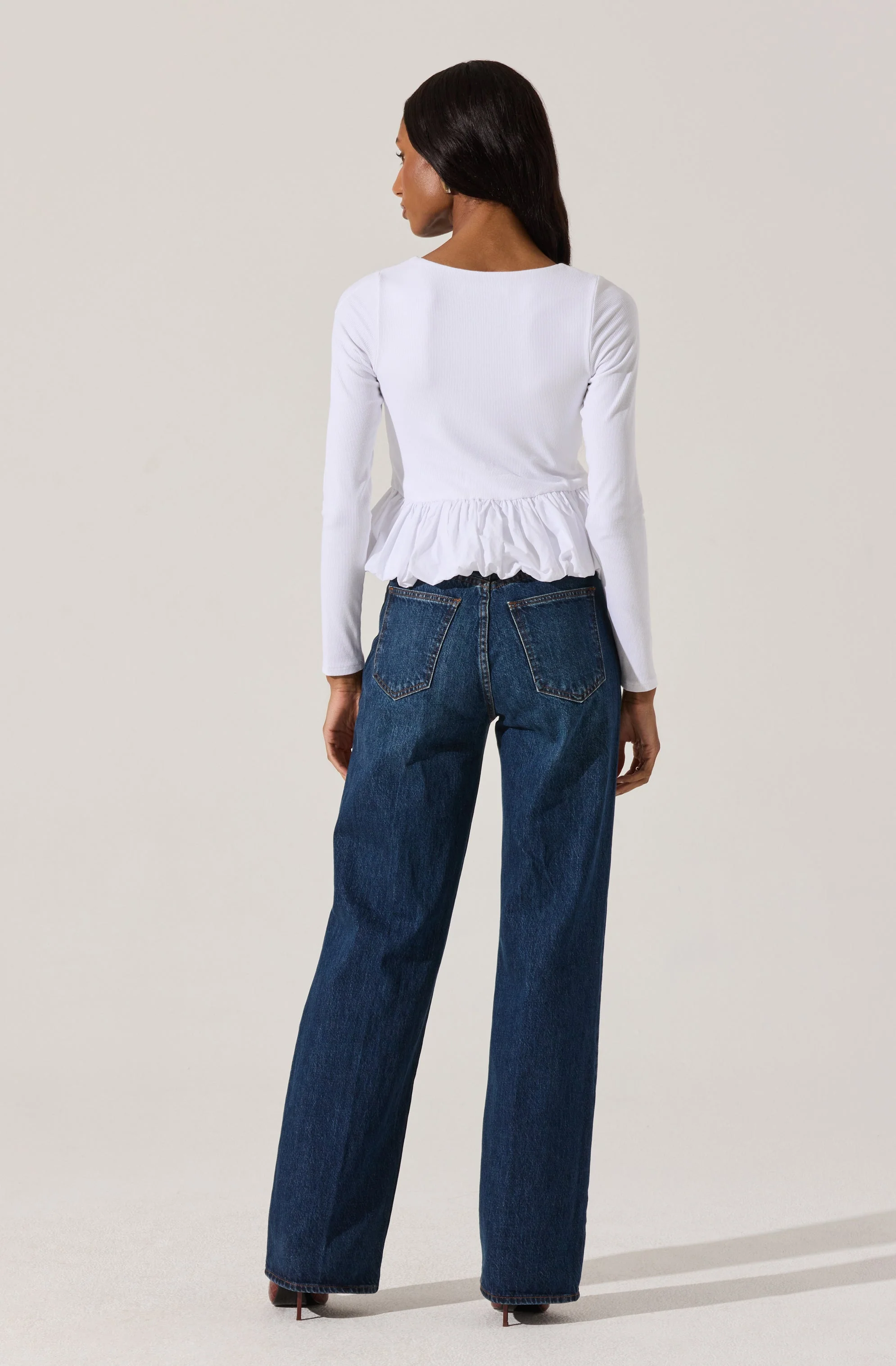 Bubble Hem Peplum Top - Image 17