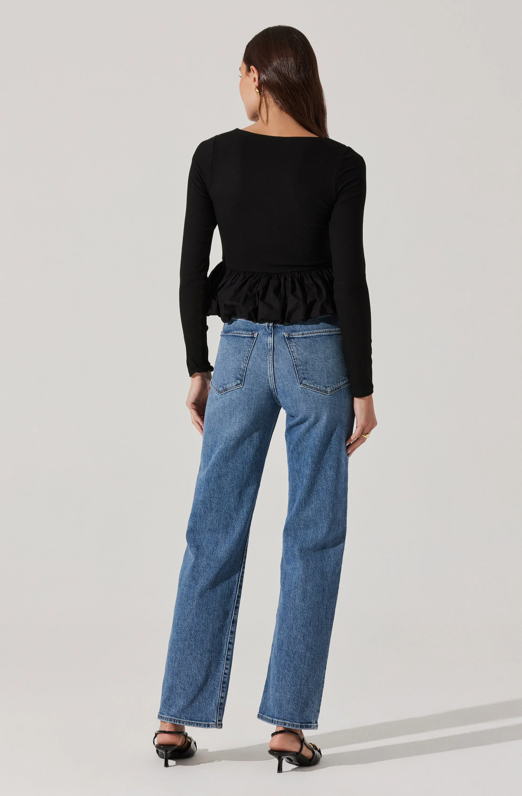 Bubble Hem Peplum Top - Image 4