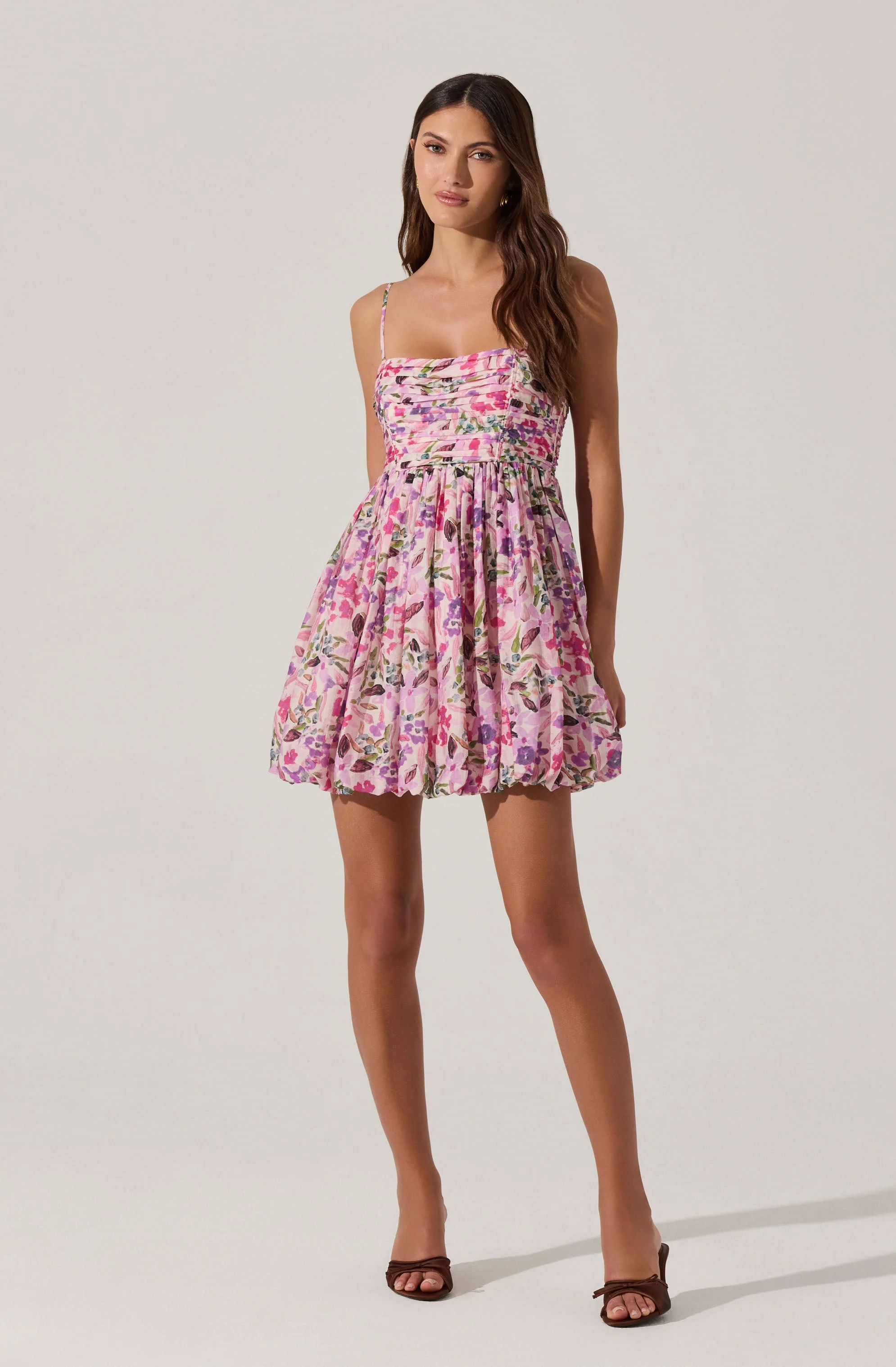 Bubble Floral Mini Dress - Image 12