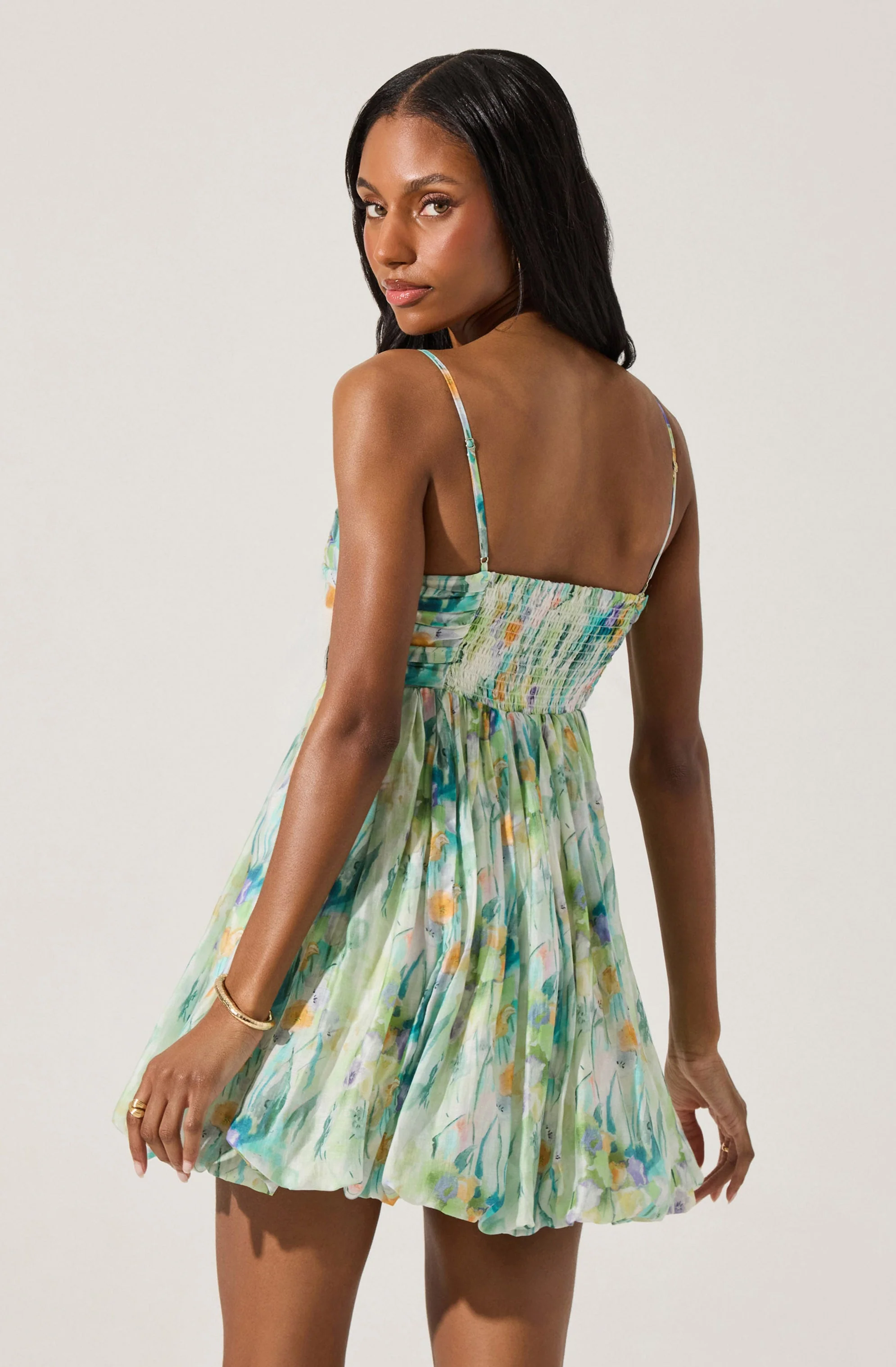 Bubble Floral Mini Dress - Image 17